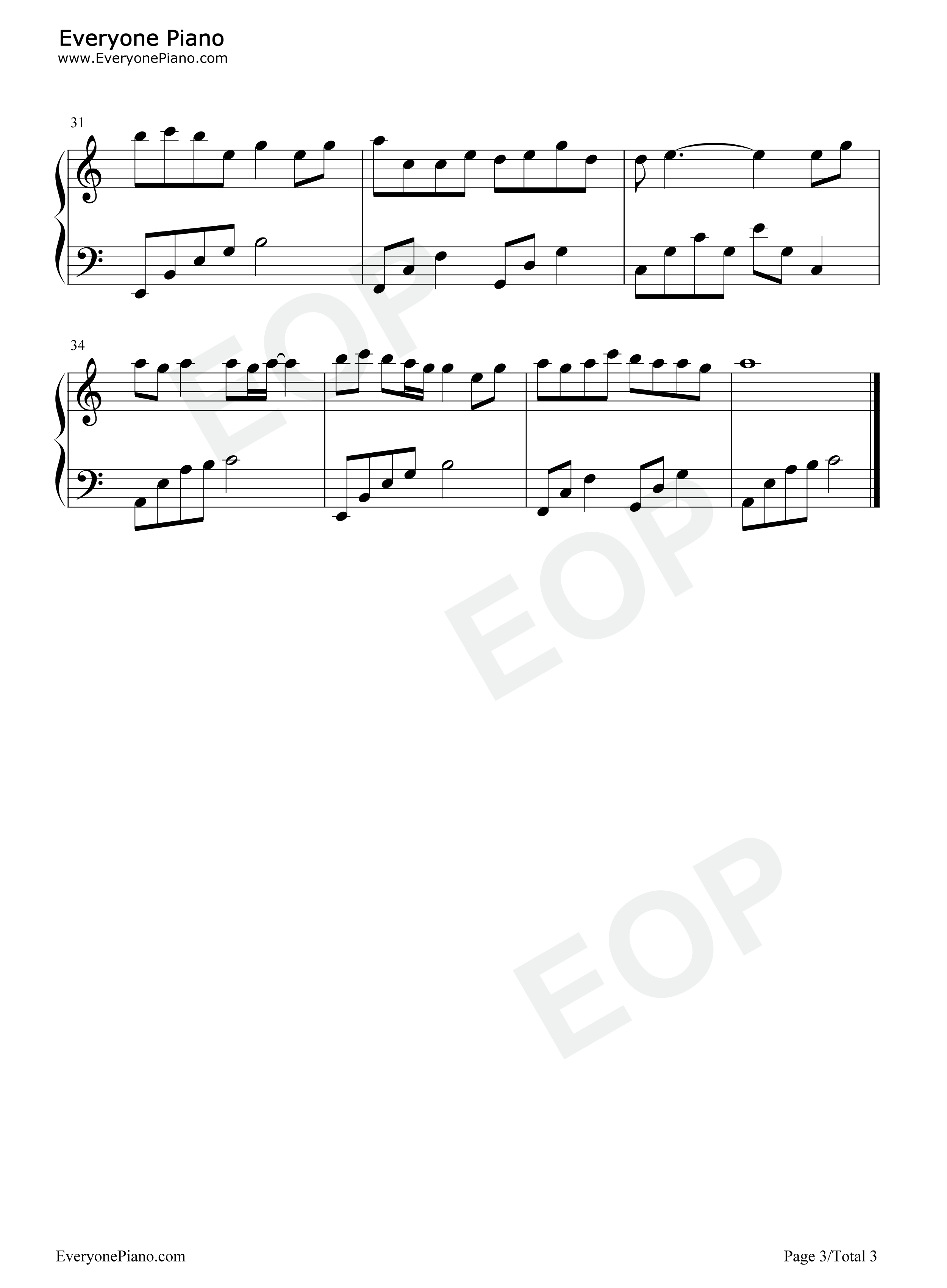 孤城钢琴谱_洛先生