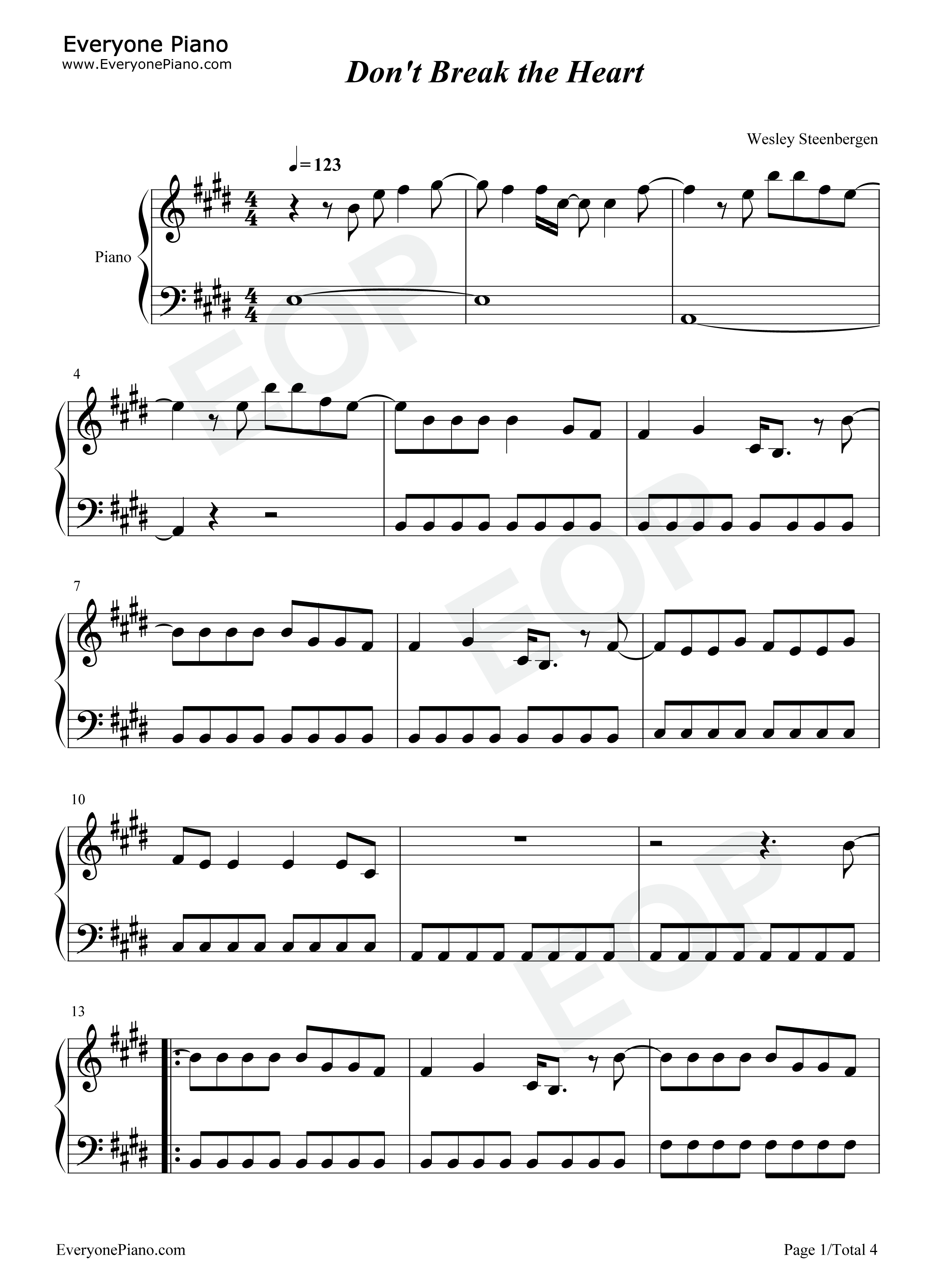 Dont_Break_the_Heart钢琴谱_Tom_Grennan