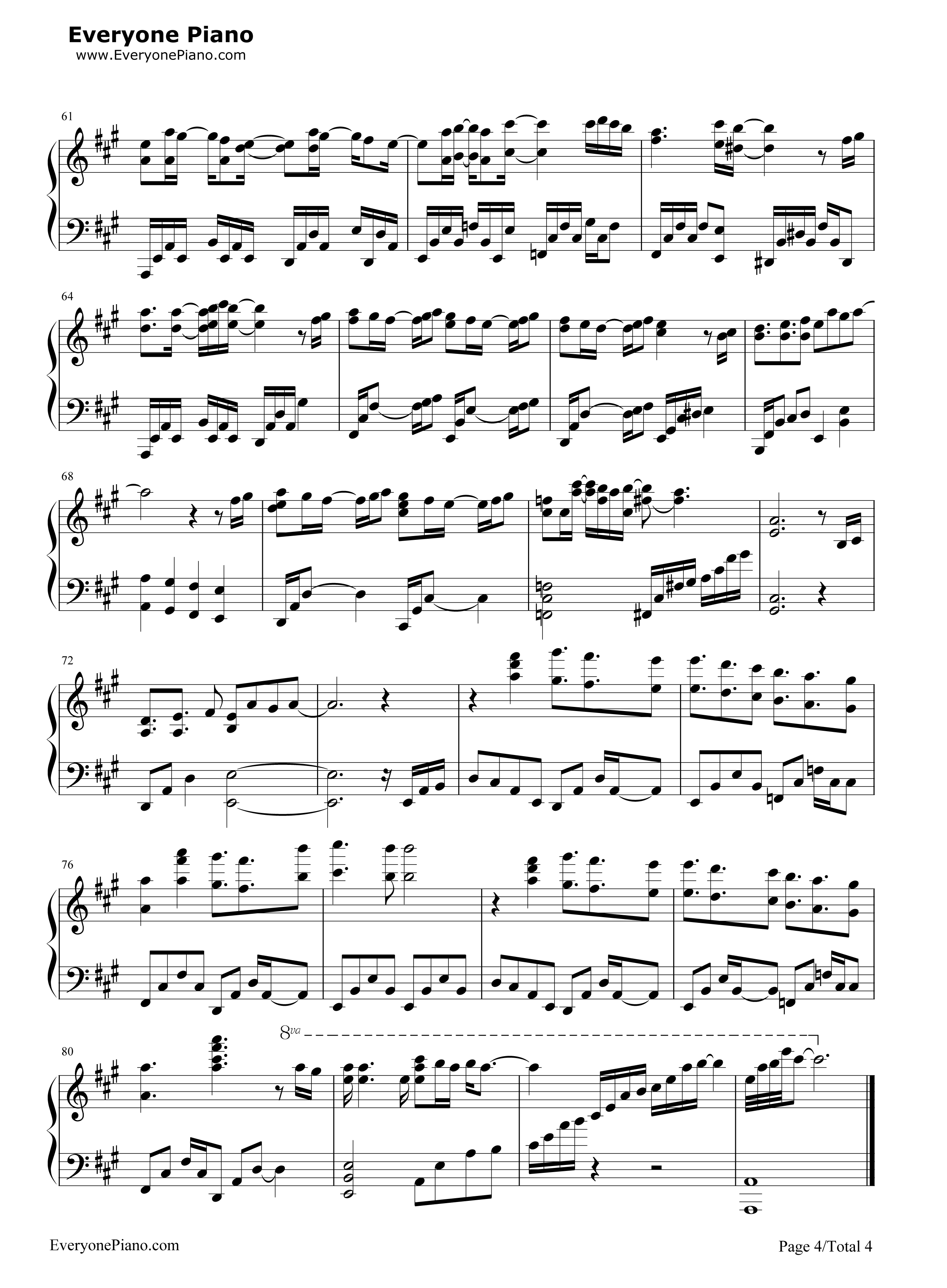 桜ノ雨钢琴谱_初音ミク