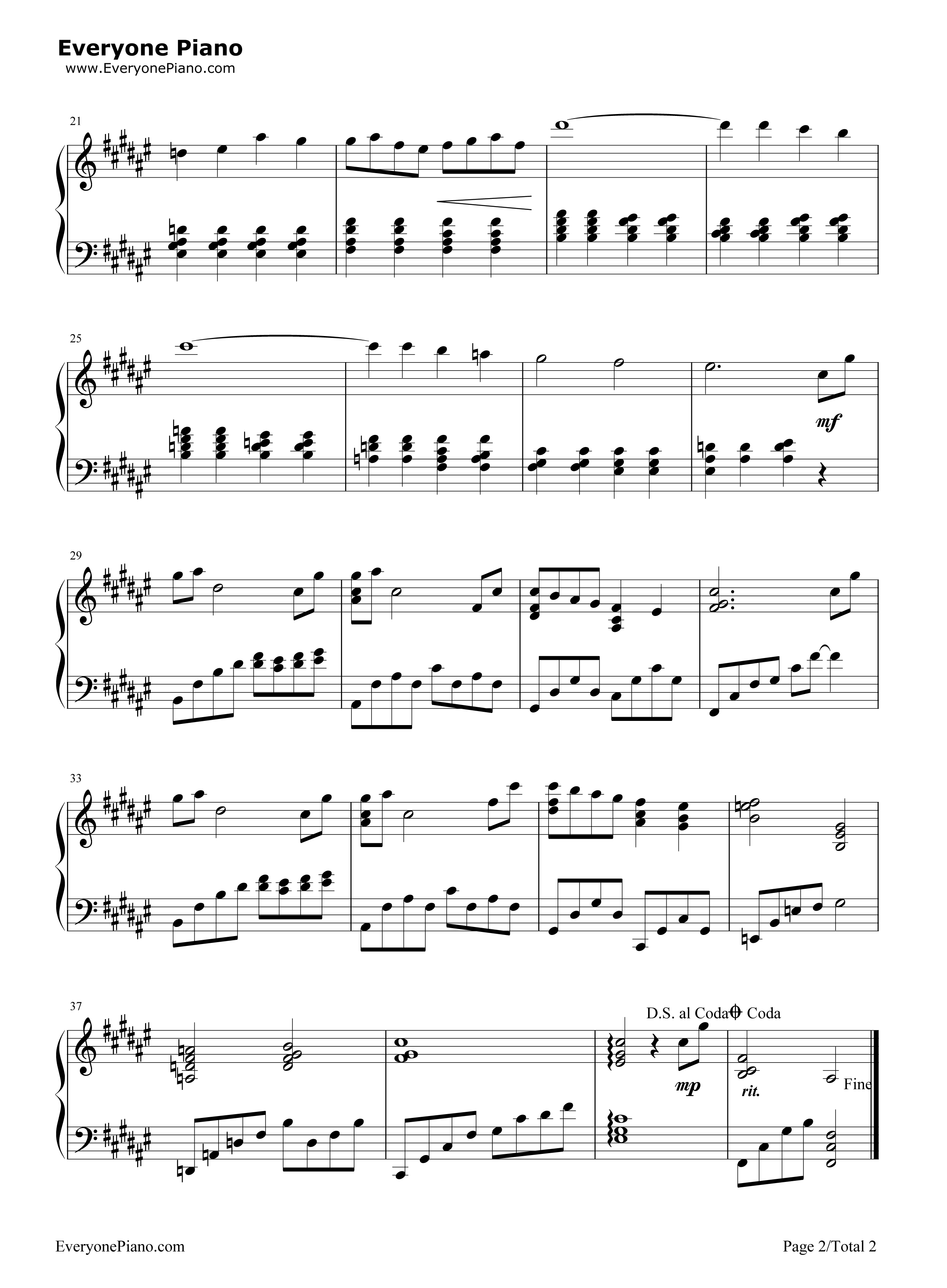 空に光る钢琴谱_Riya