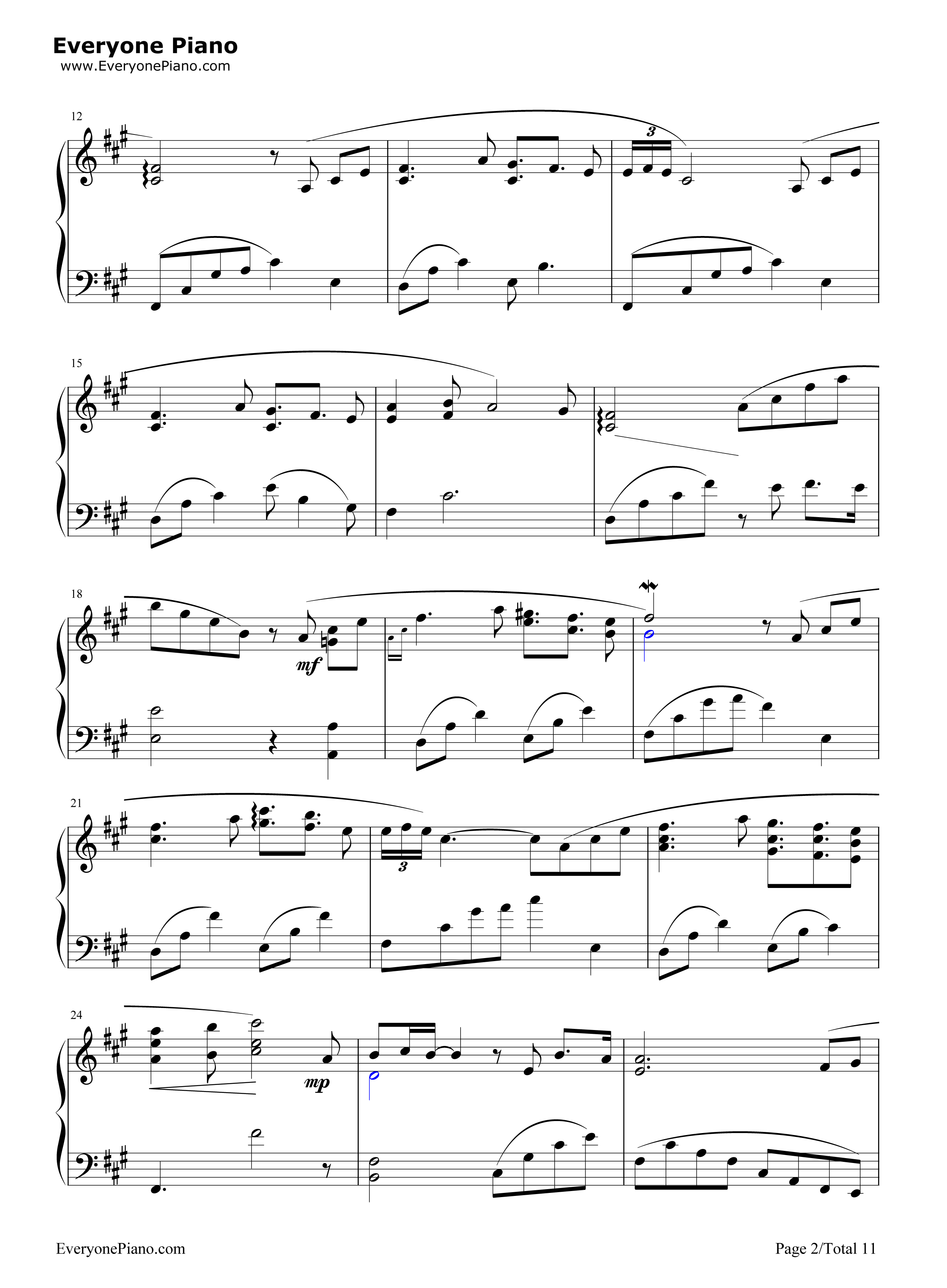 月夜に舞う恋の花钢琴谱_ういにゃす