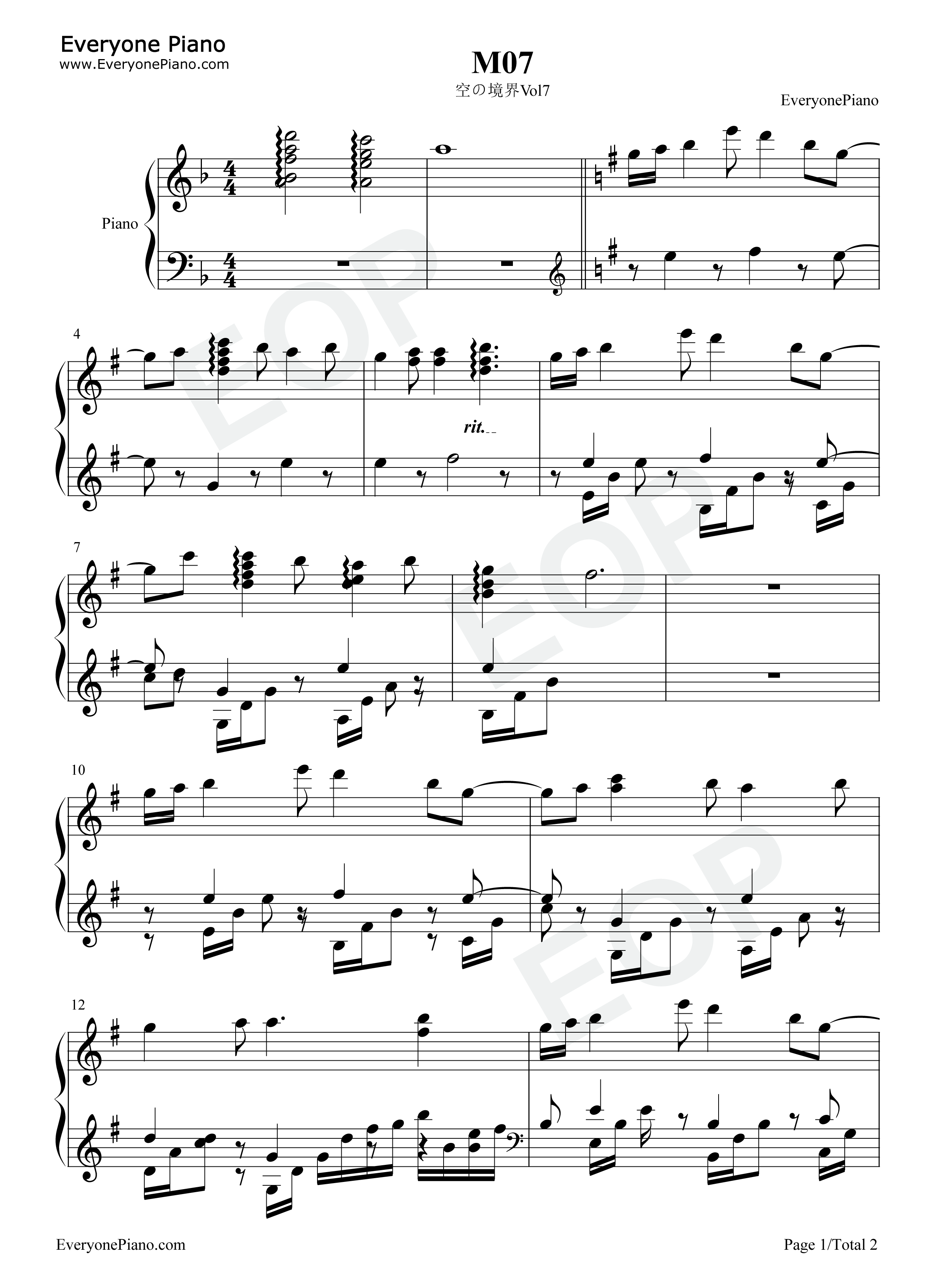 M07钢琴谱_梶浦由記