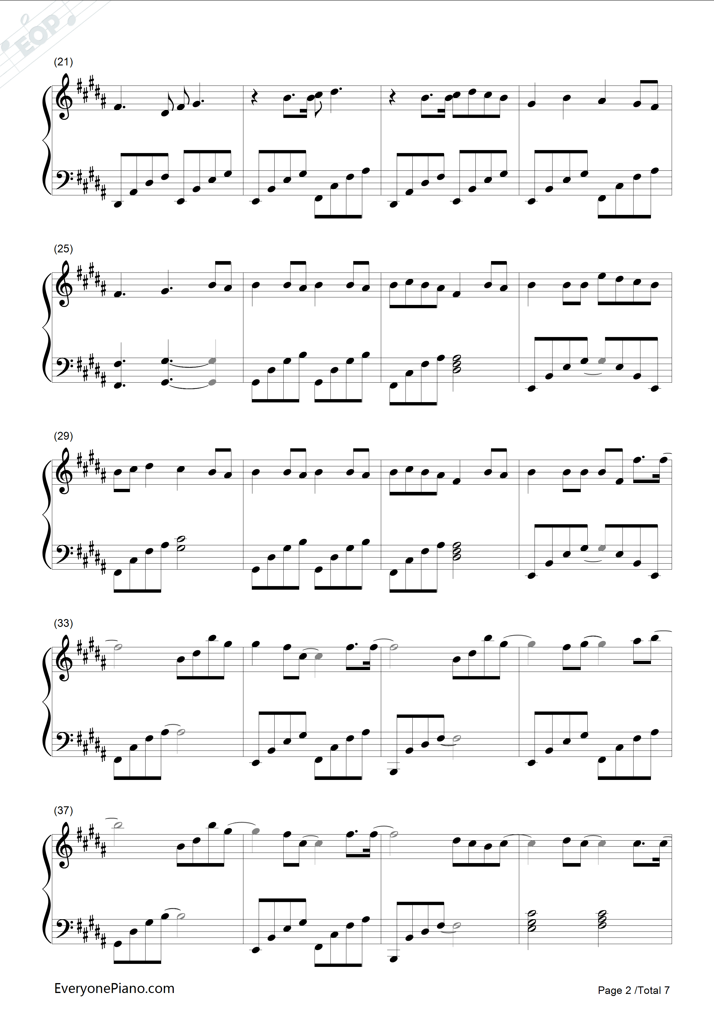 万物初始之风钢琴谱_平原绫香