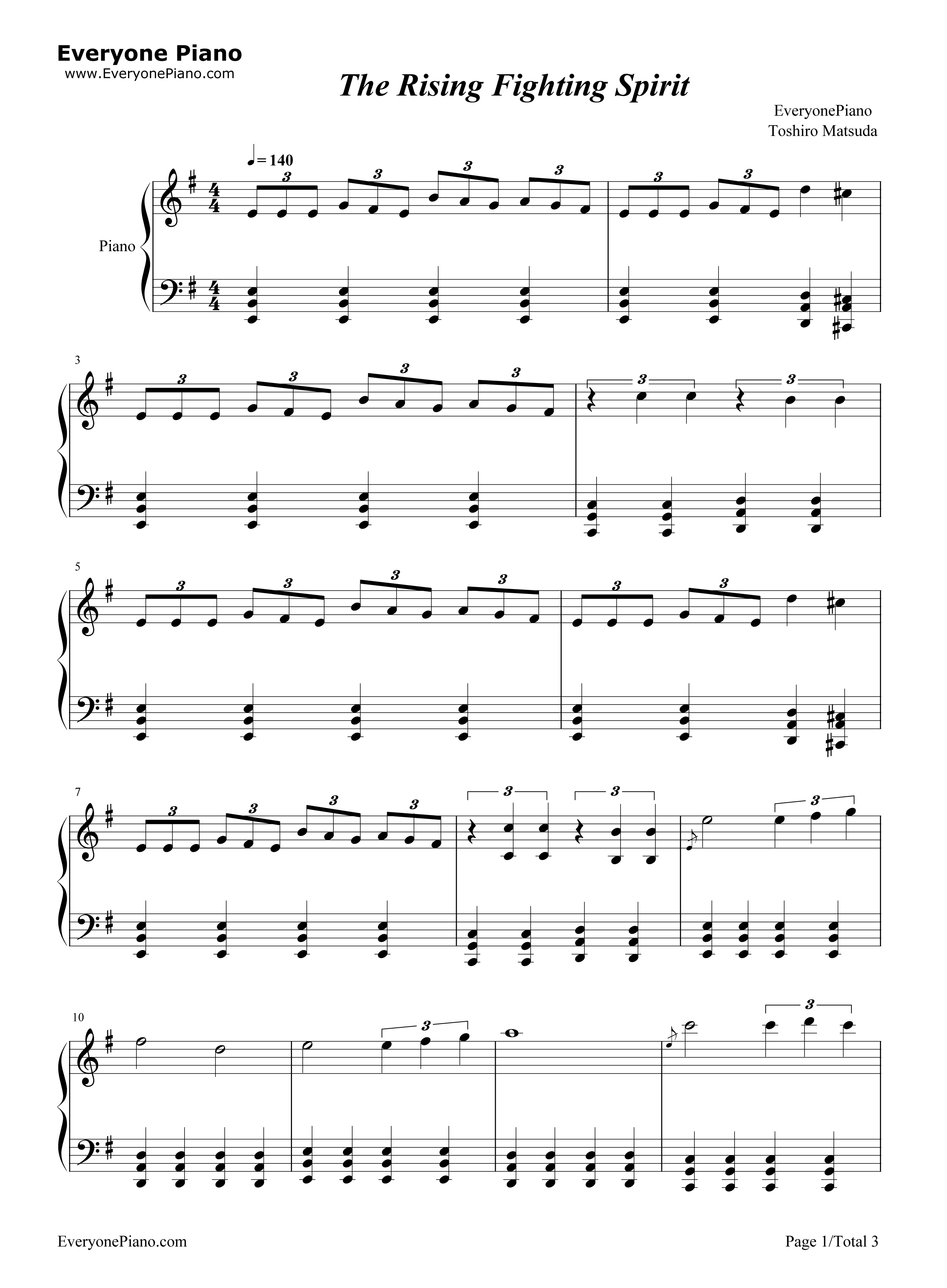 The_Rising_Fighting_Spirit钢琴谱_火影忍者__Toshiro_Matsuda