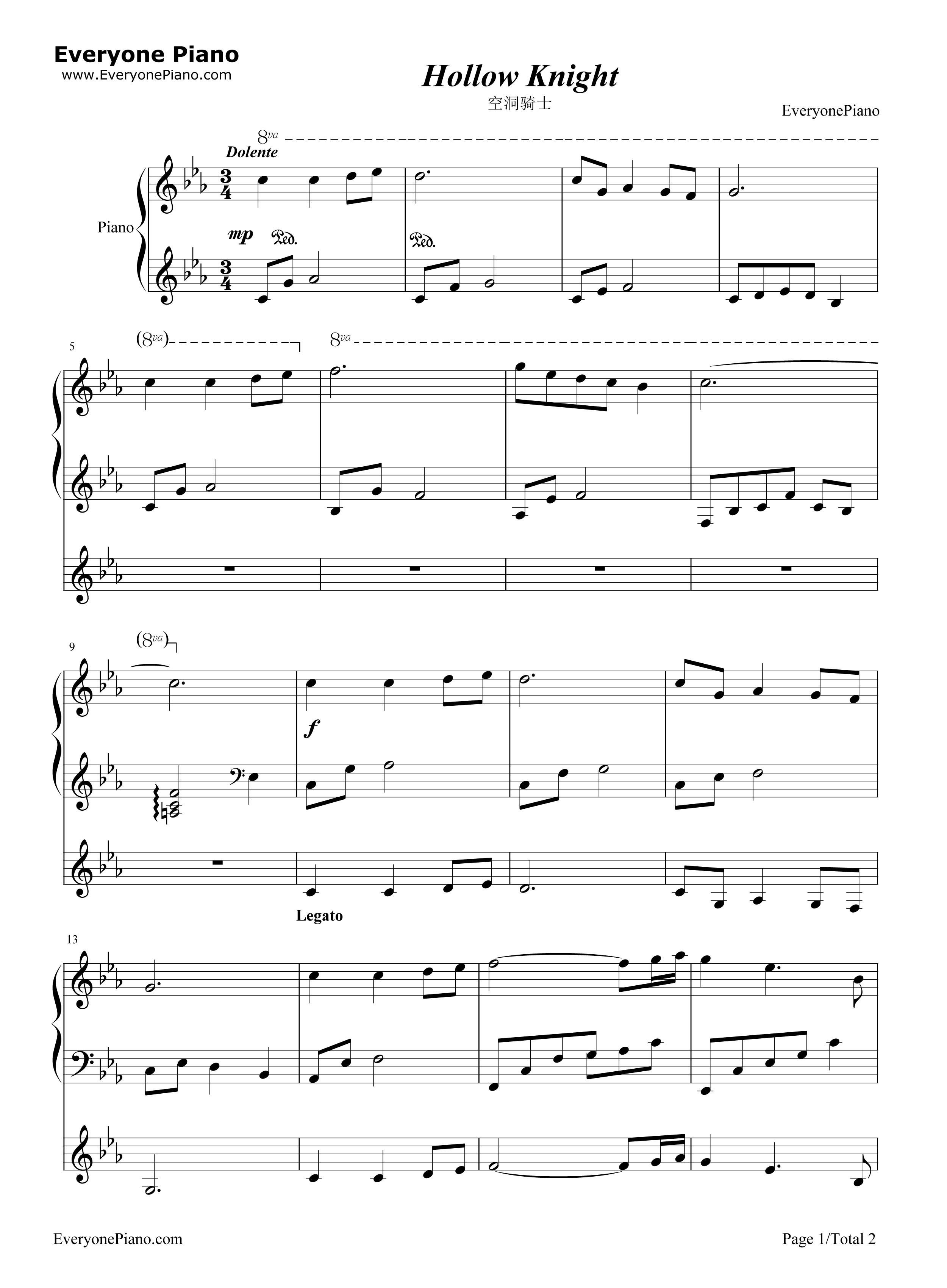 Hollow_Knight钢琴谱_Christopher_Larkin