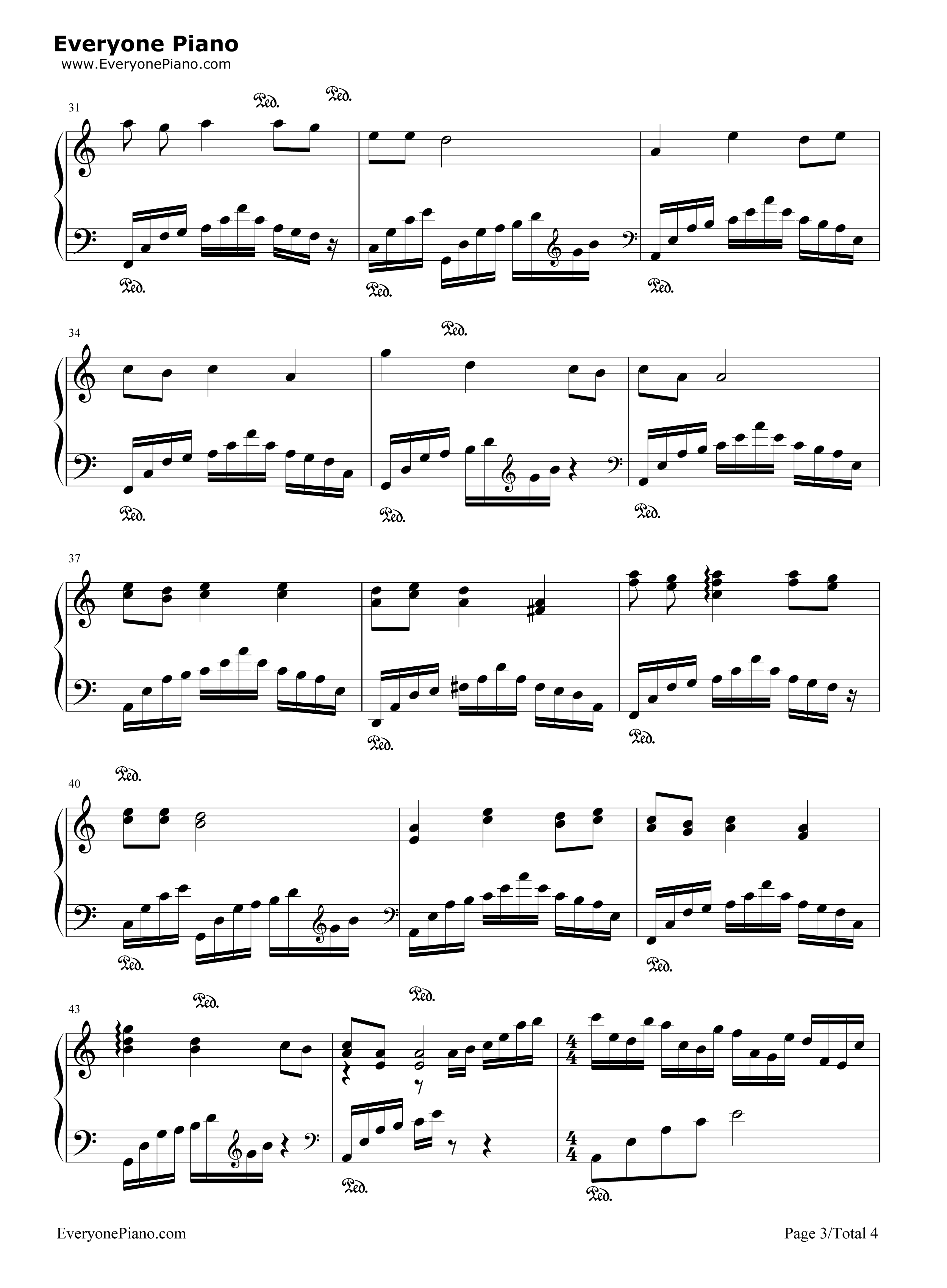 渡情钢琴谱_左宏元_张慧清