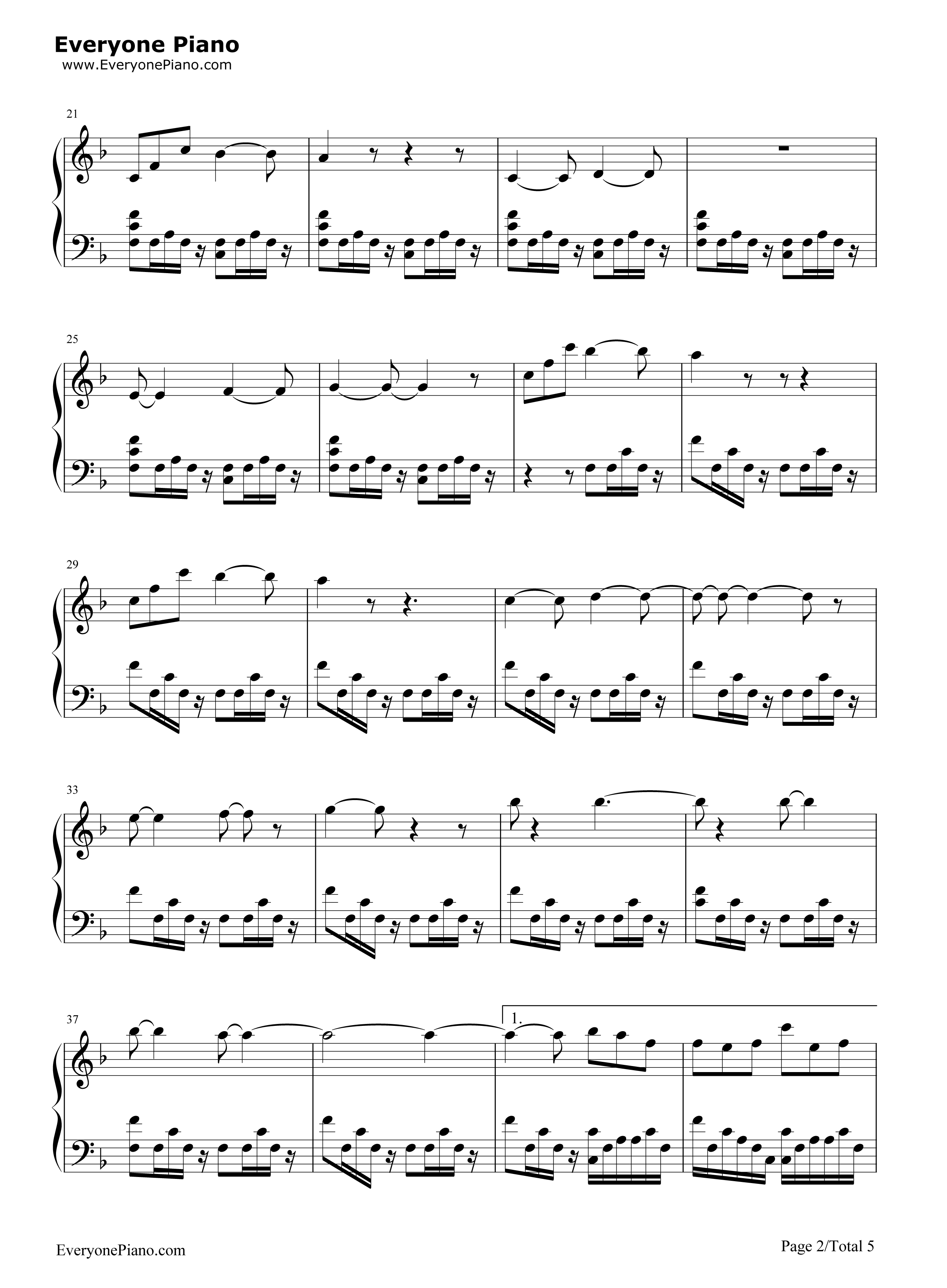 魔法使いの夜～メインテーマ钢琴谱_深泽秀行