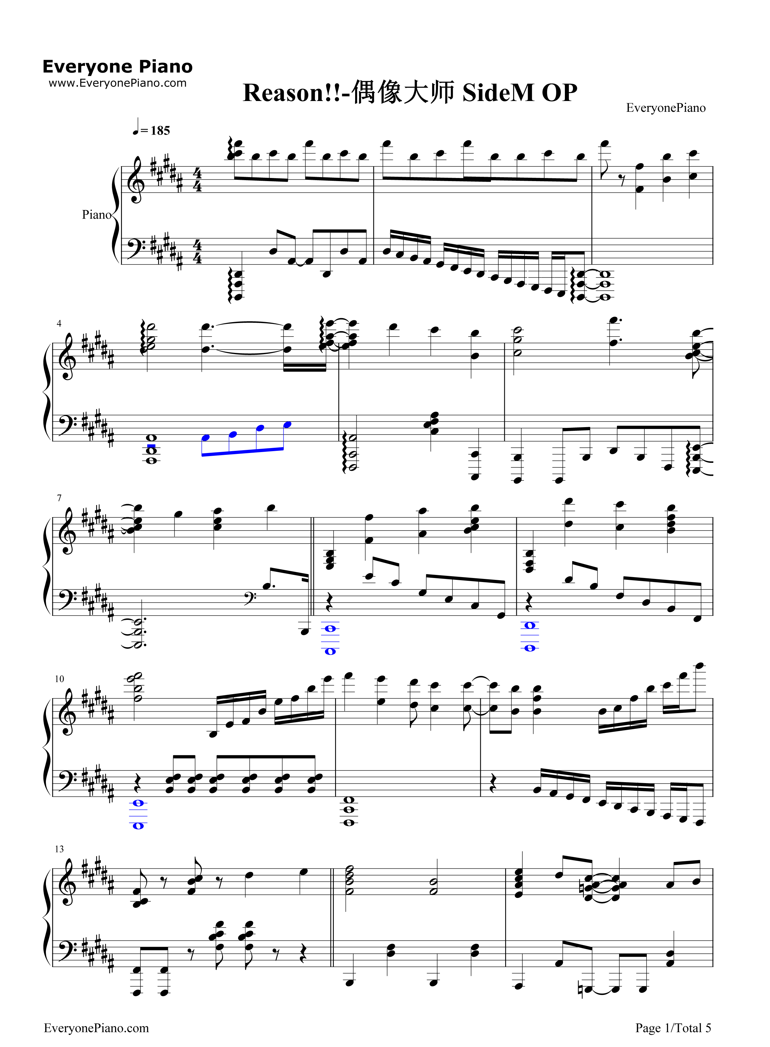 Reason钢琴谱_DRAMATIC_STARS_Beit_S.E.M_High×Joker_W_Jupiter