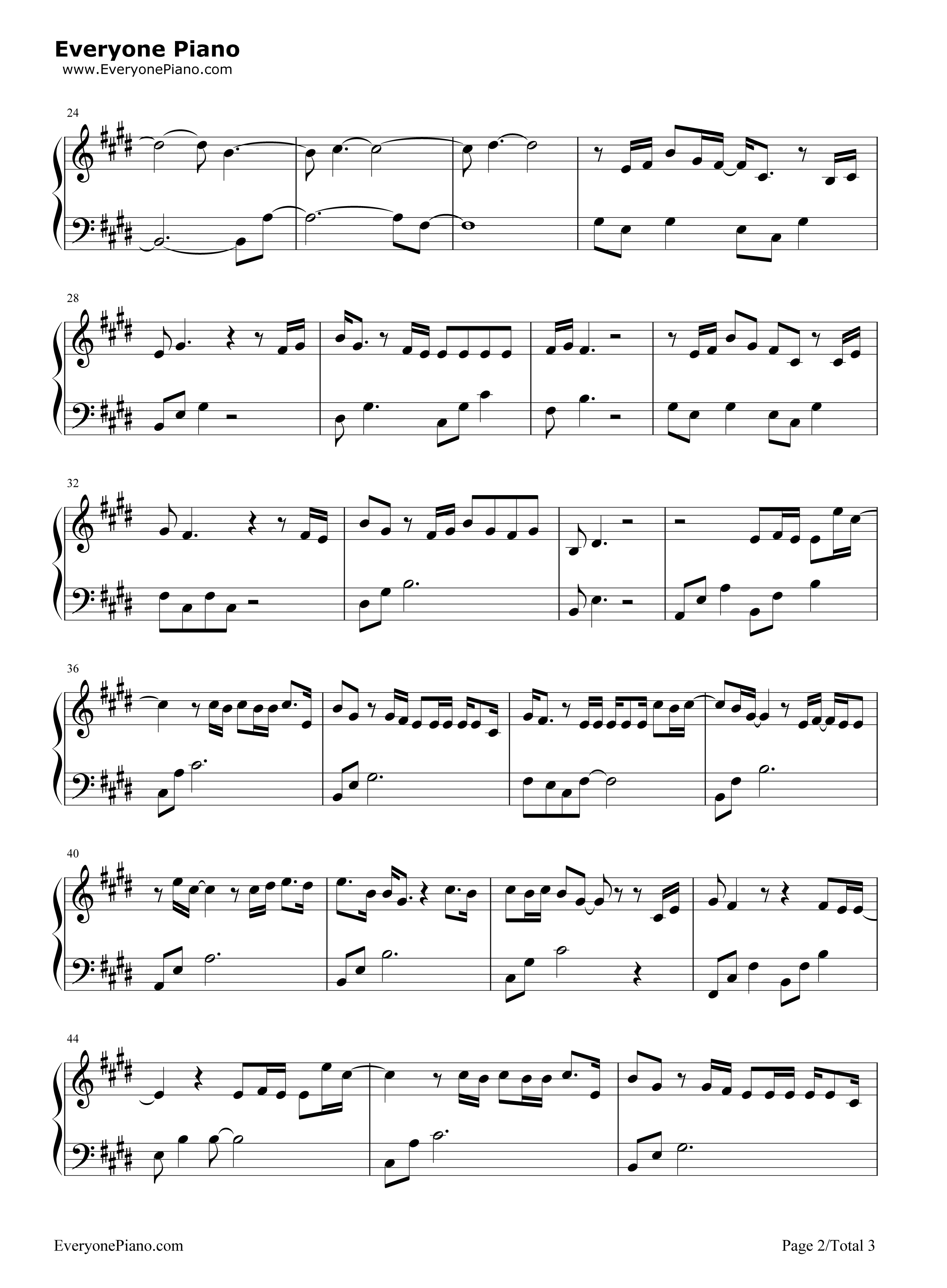 盛开钢琴谱_胡歌