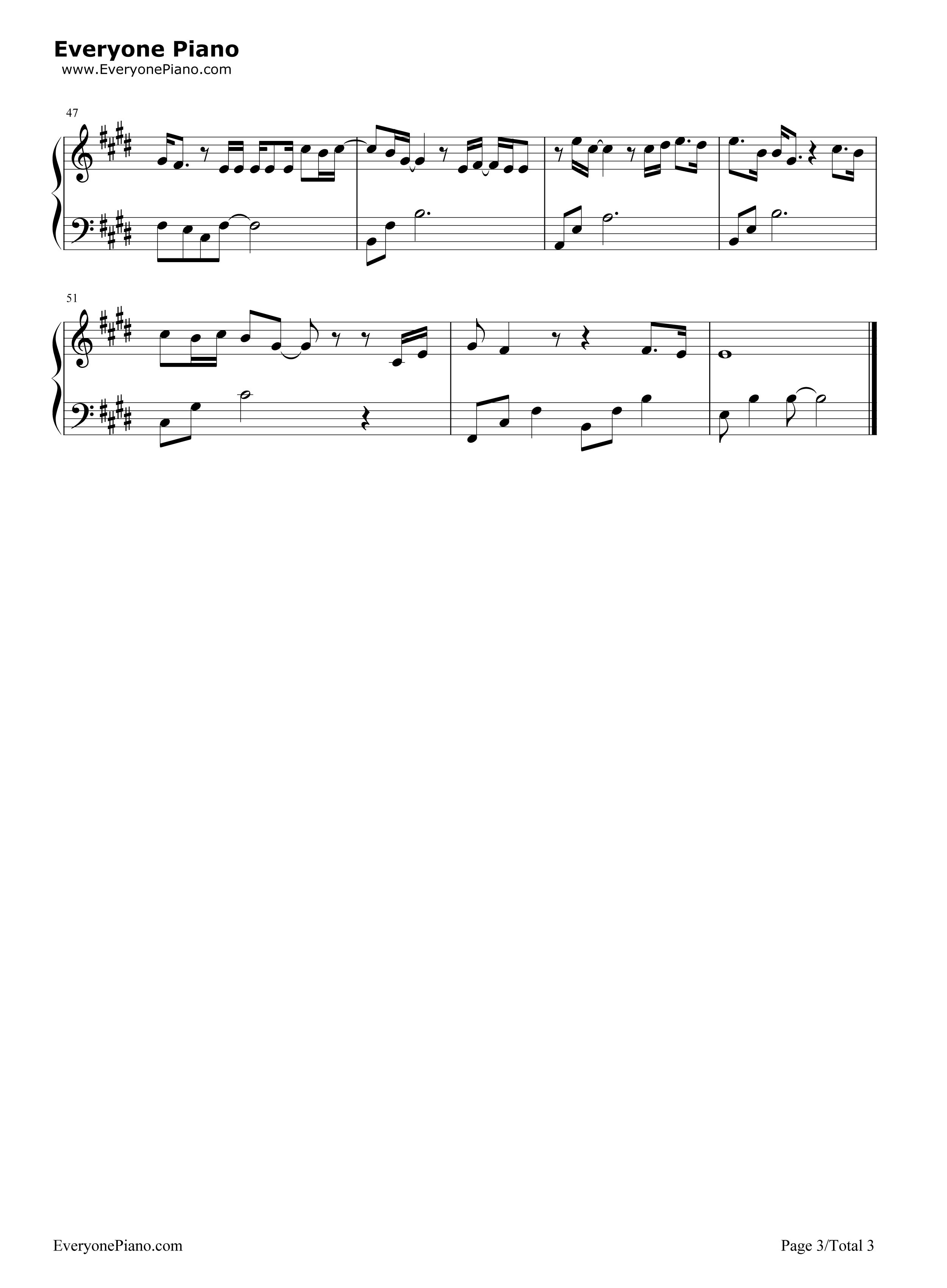 盛开钢琴谱_胡歌