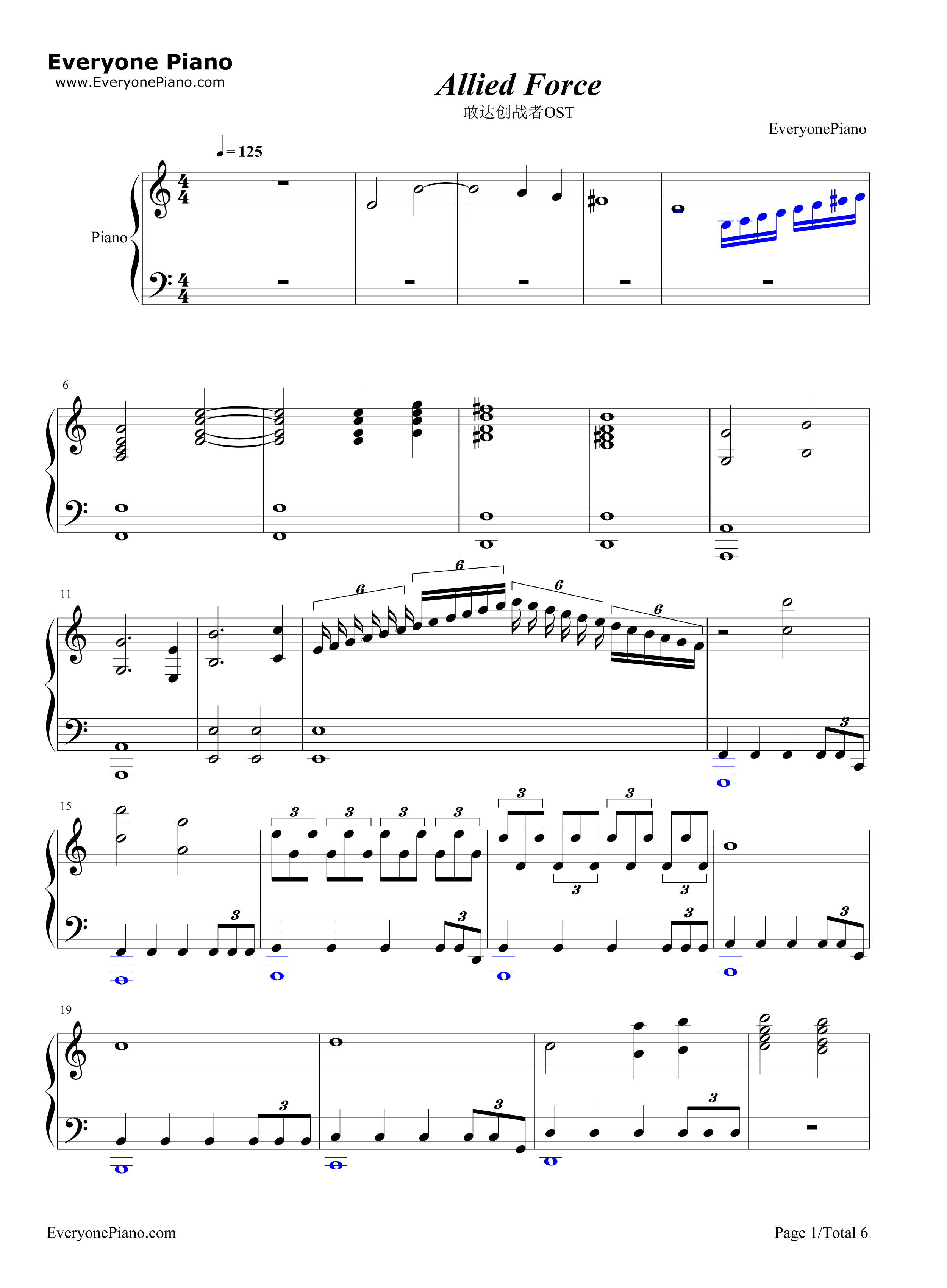 Allied_Force钢琴谱_林ゆうき