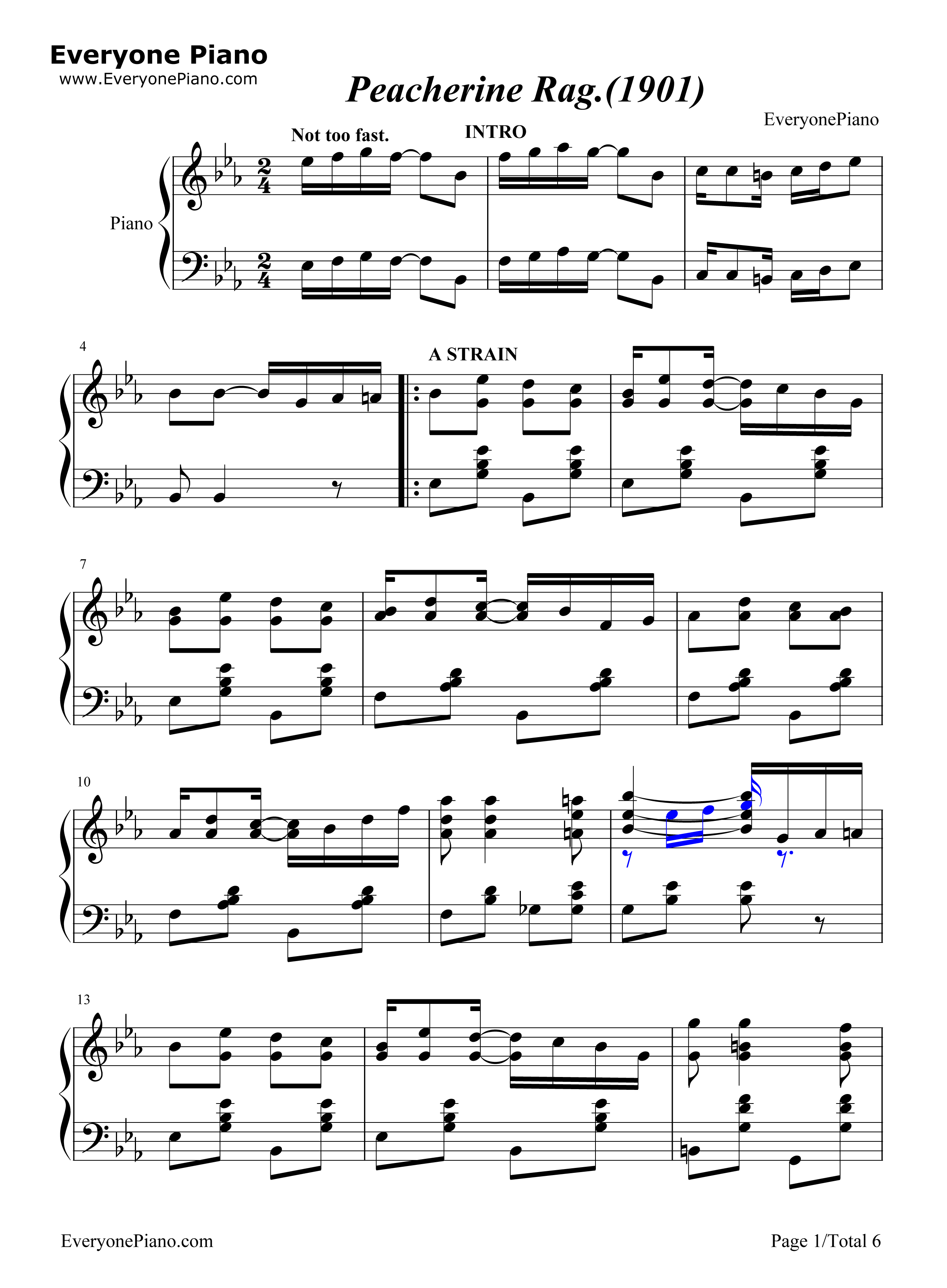 Peacherine_Rag钢琴谱_Scott_Joplin