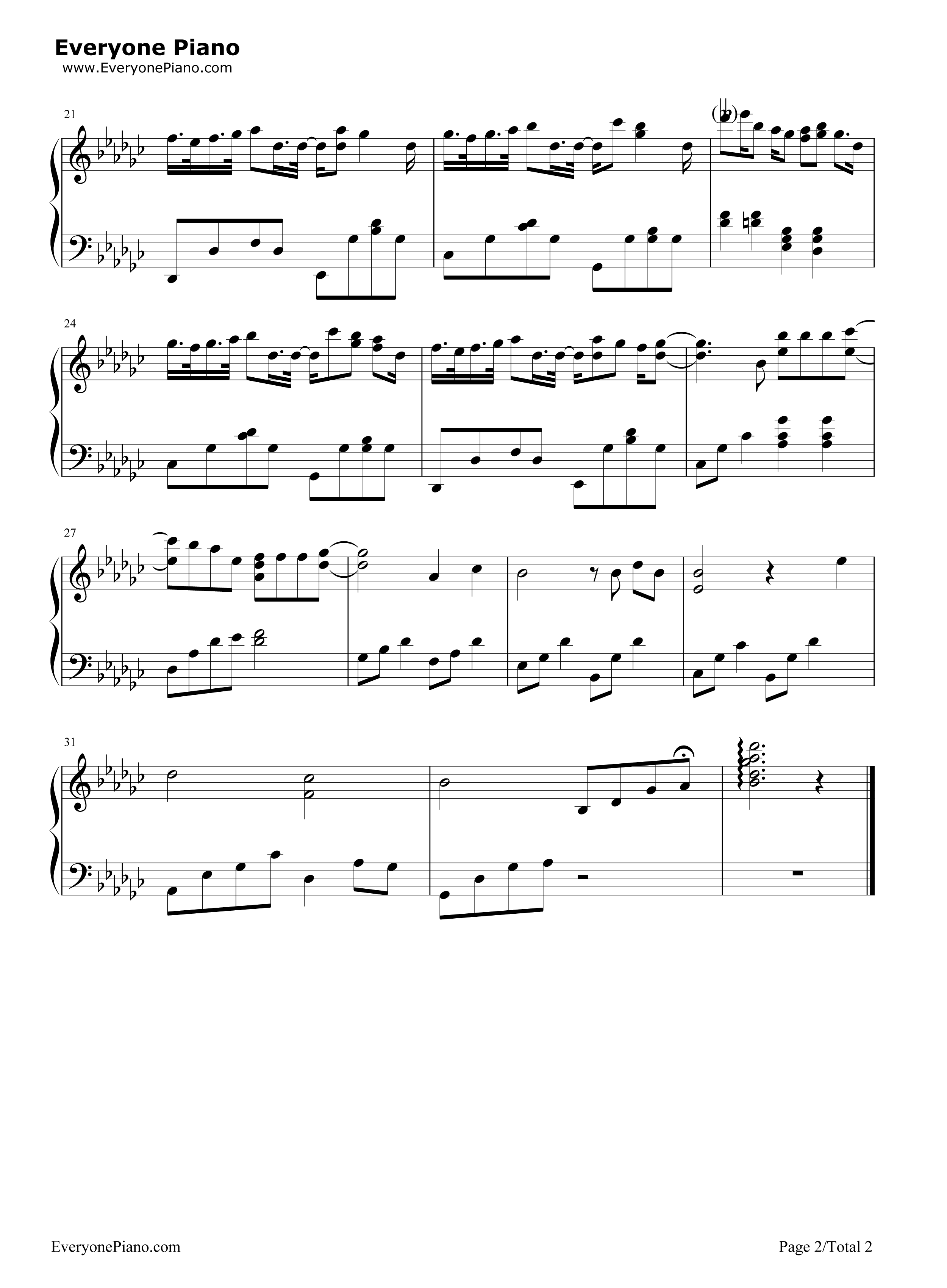 月花_Acoustic_Ver.钢琴谱_中西亮辅