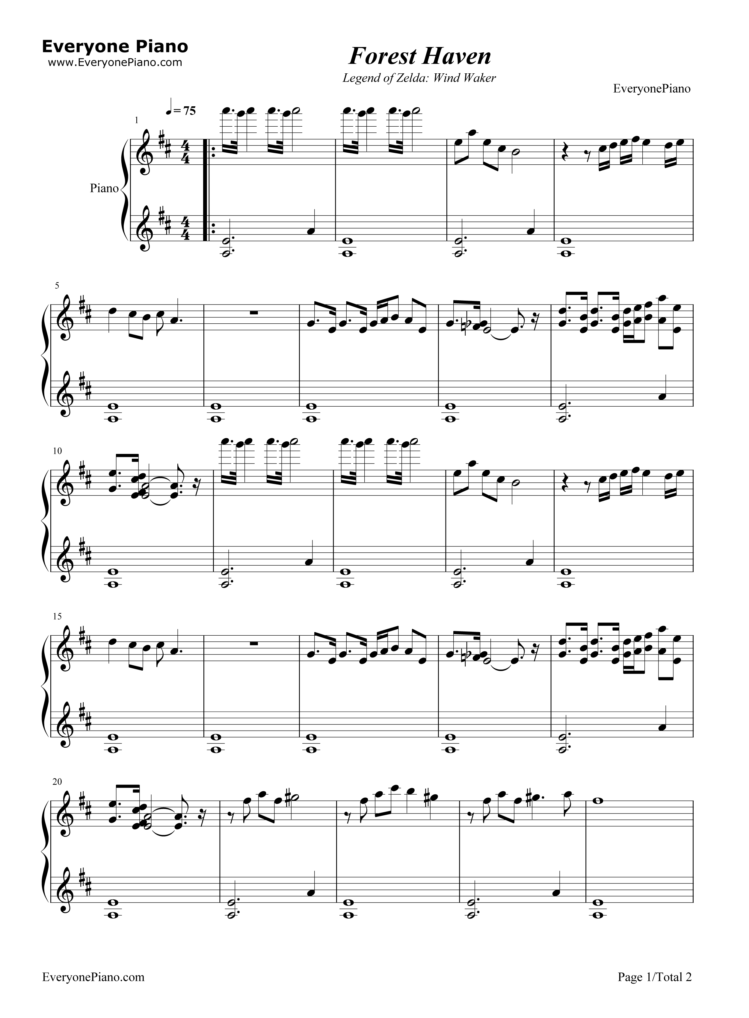 Forest_Haven钢琴谱_永田権太