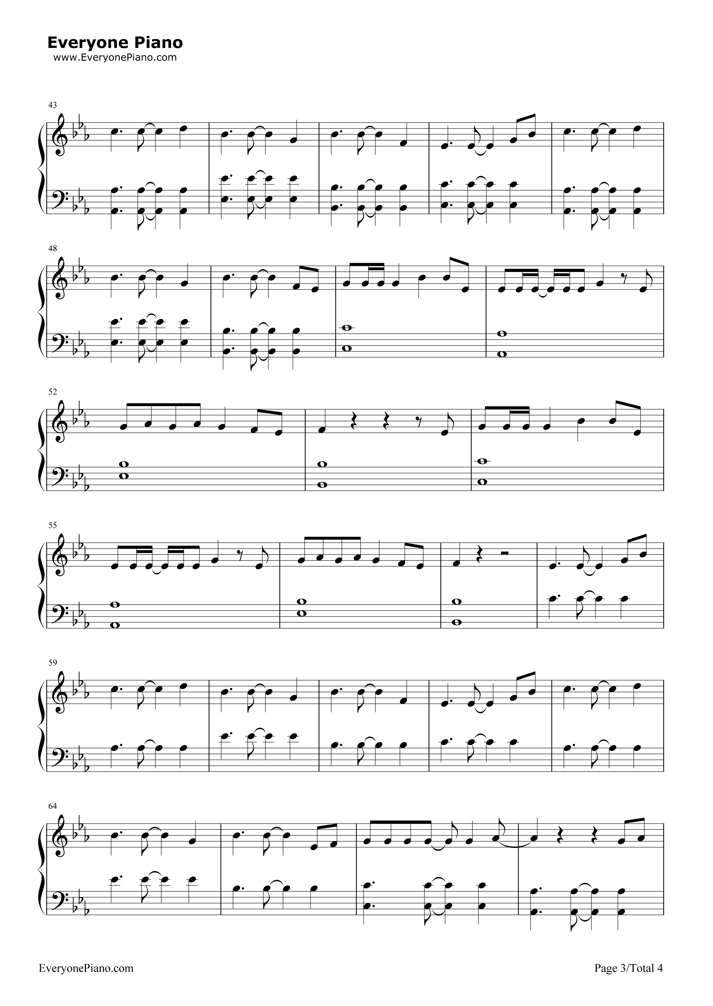 Stay With Me钢琴谱_朴灿烈_Punch