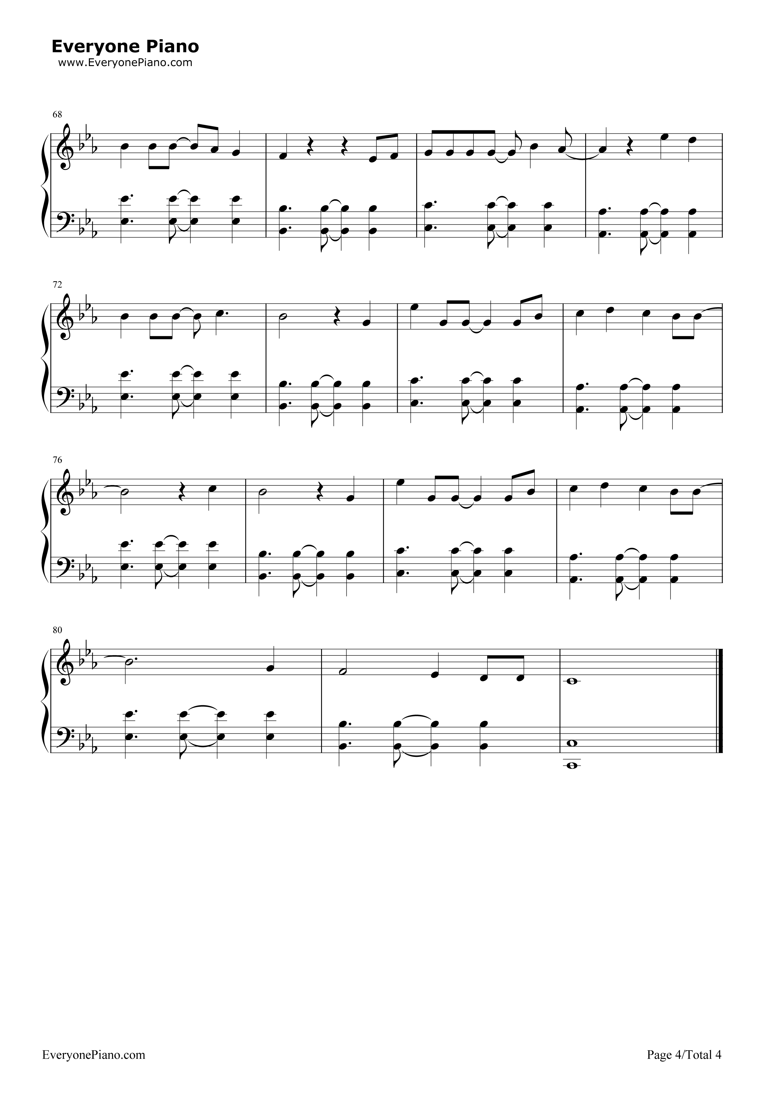 Stay With Me钢琴谱_朴灿烈_Punch