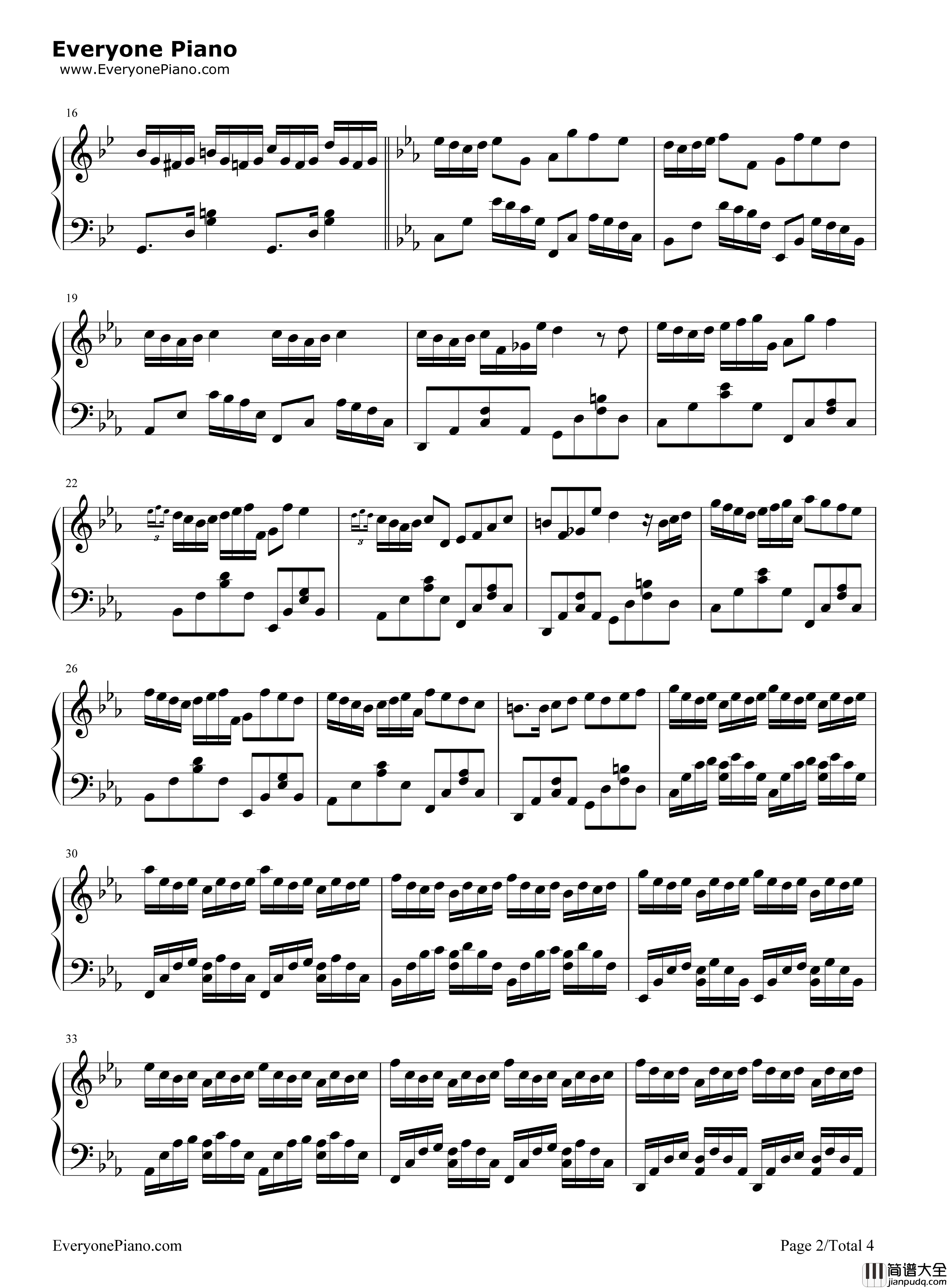 g小调的巴赫钢琴谱_巴赫