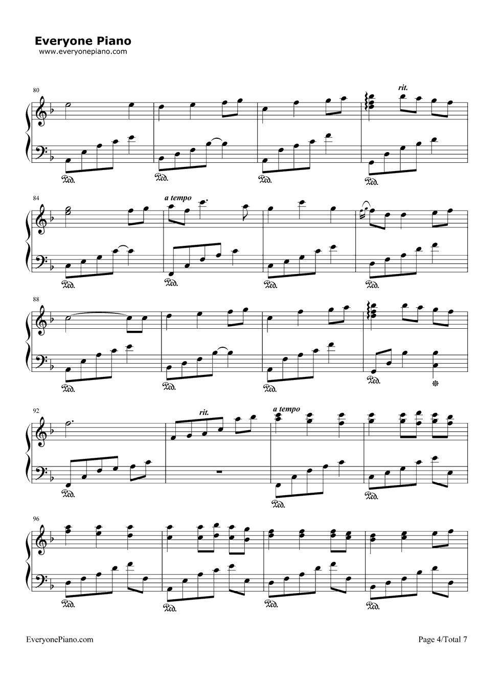 いつも何度でも钢琴谱_木村弓