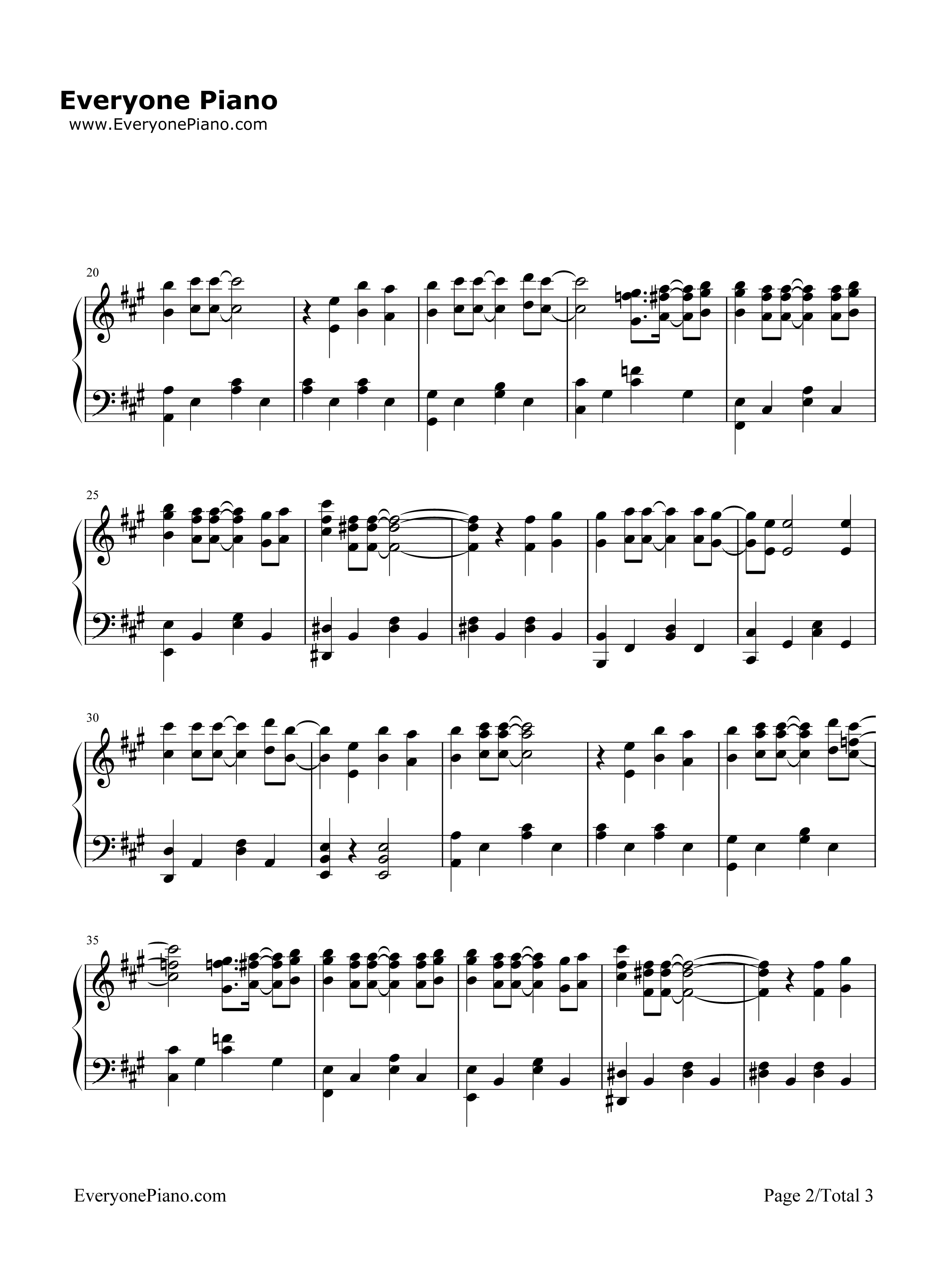 フリージア钢琴谱_Uru