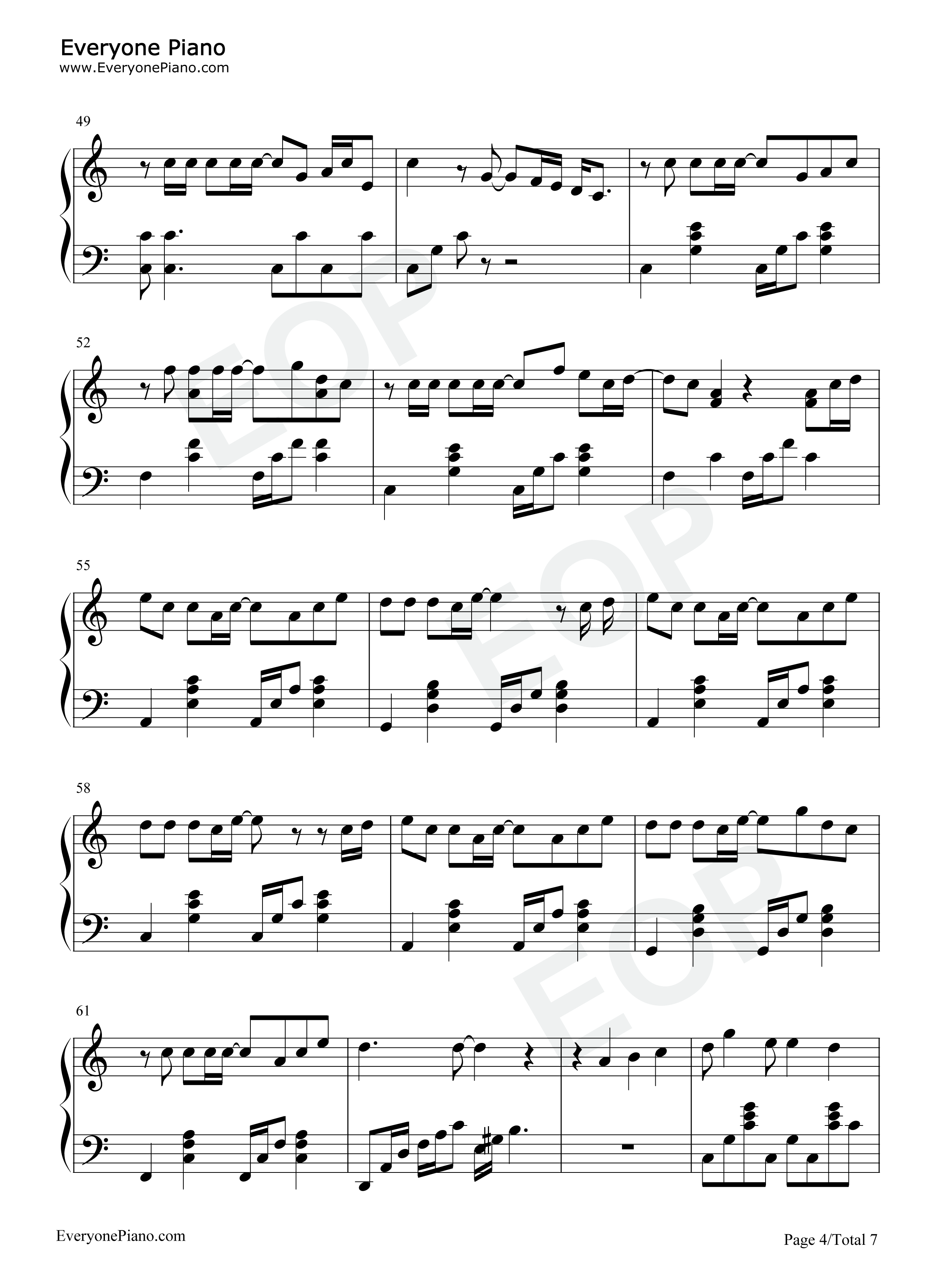 流年如歌钢琴谱_苍穹