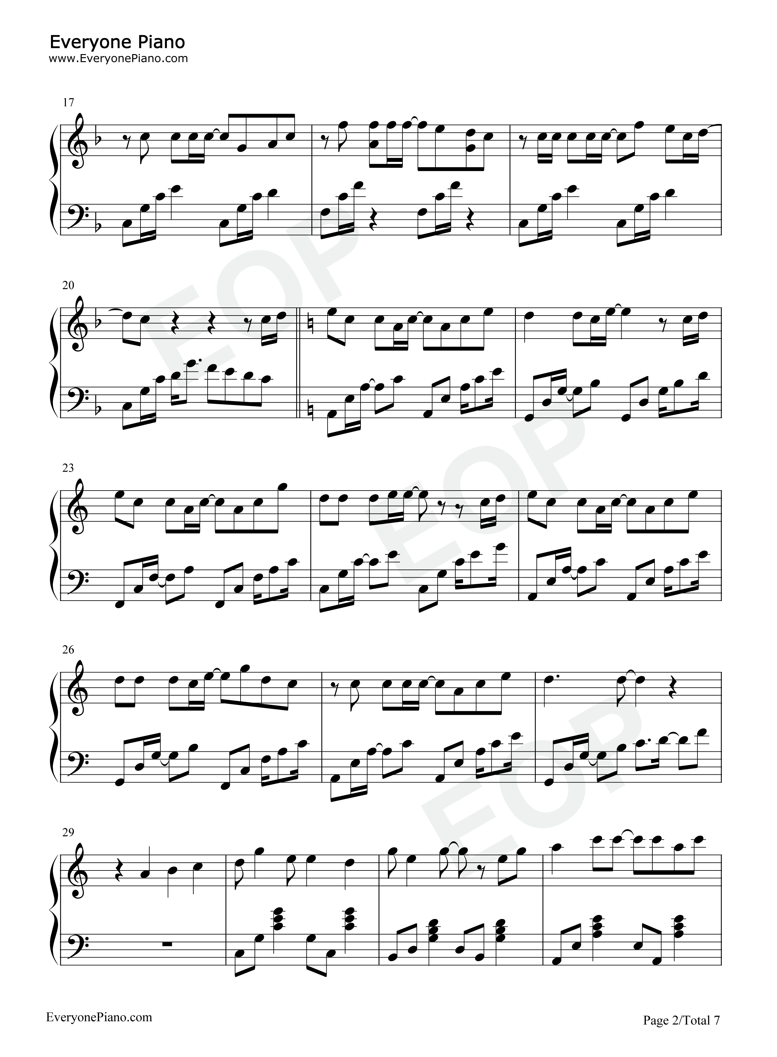 流年如歌钢琴谱_苍穹