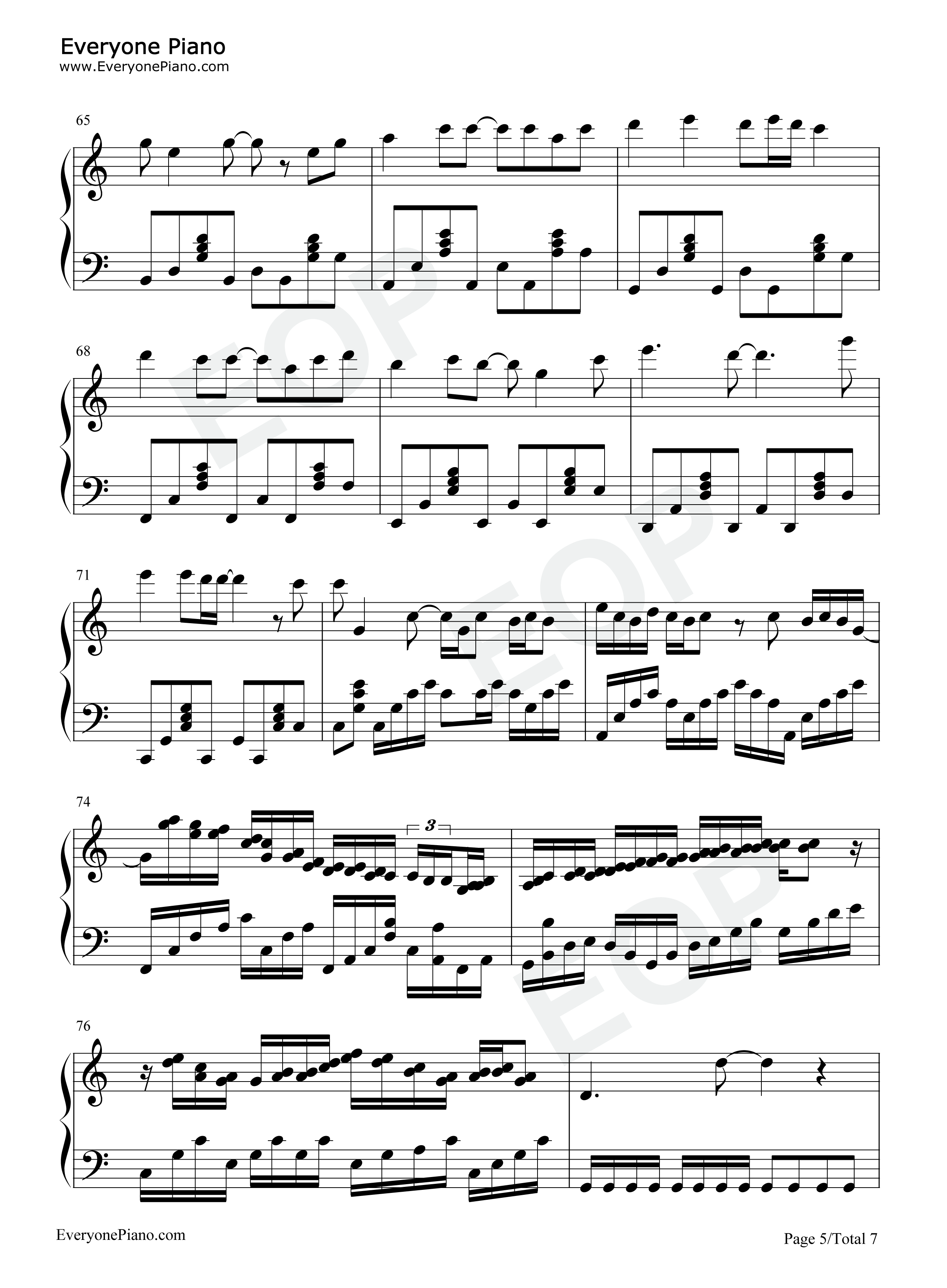 流年如歌钢琴谱_苍穹