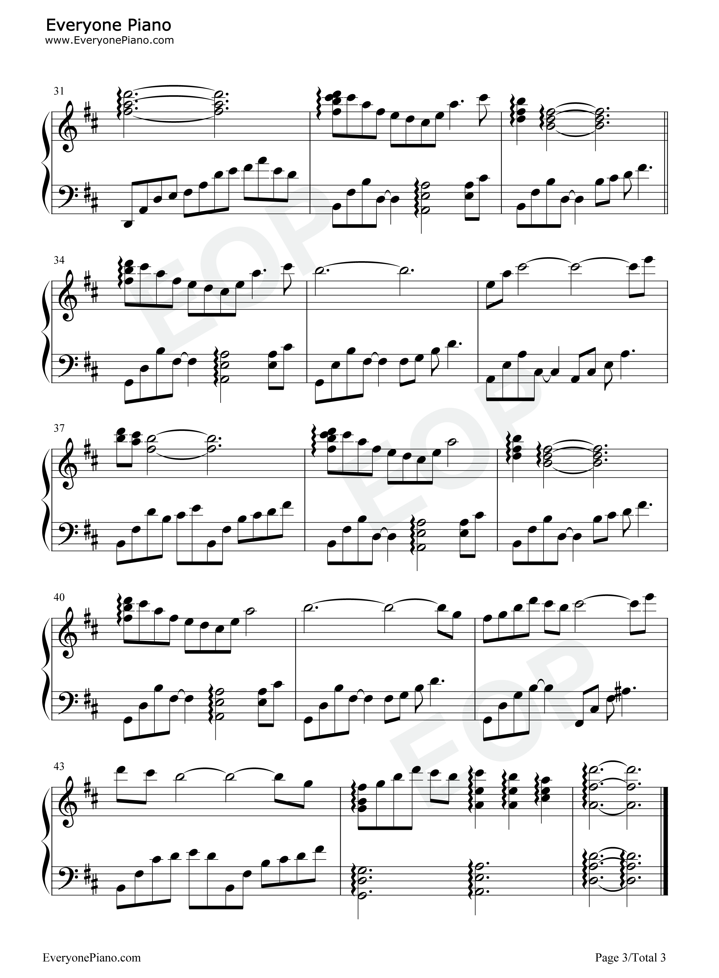 蓝色天际钢琴谱_班得瑞