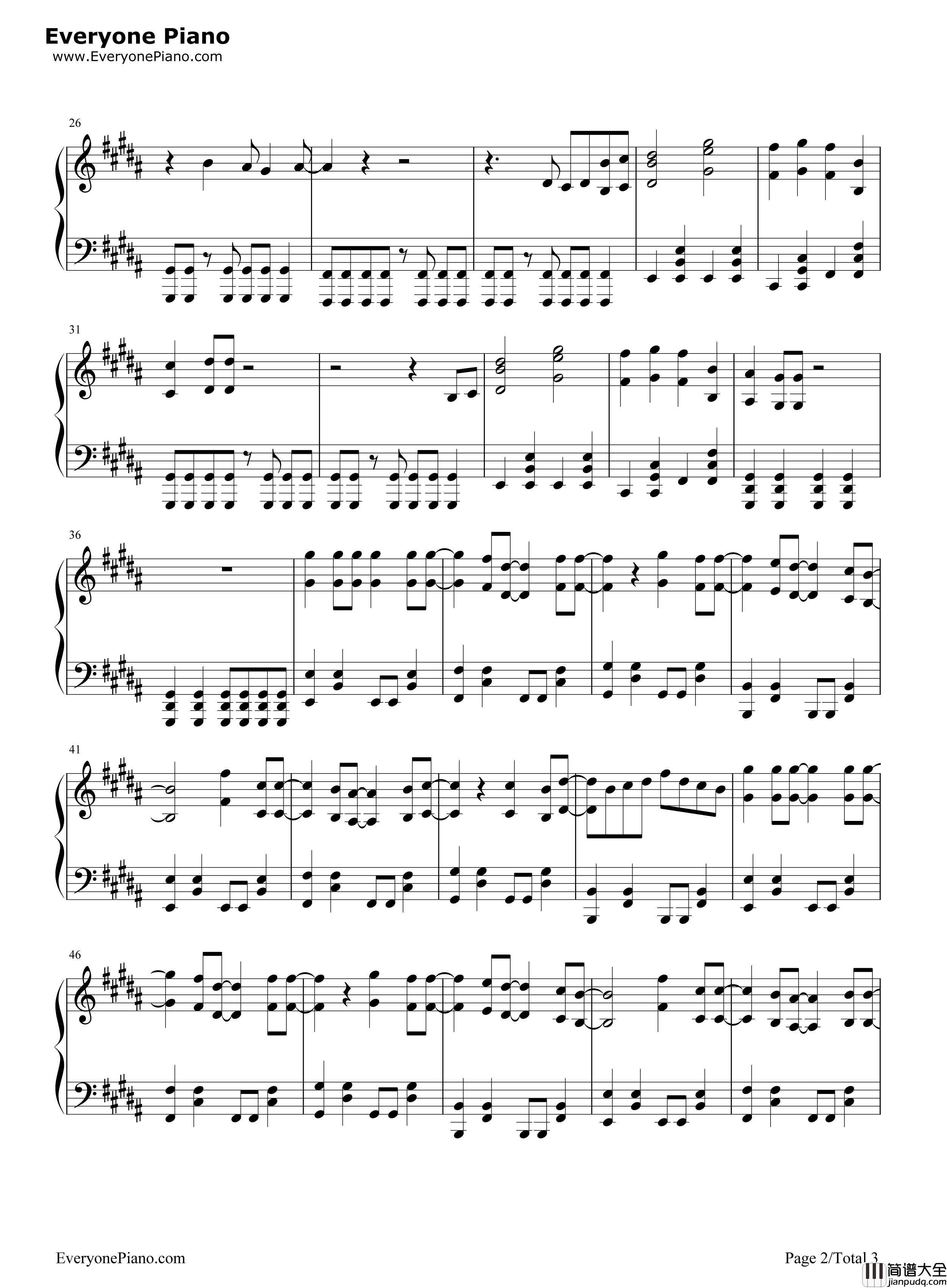 Sacrifice钢琴谱_鹭巣诗郎