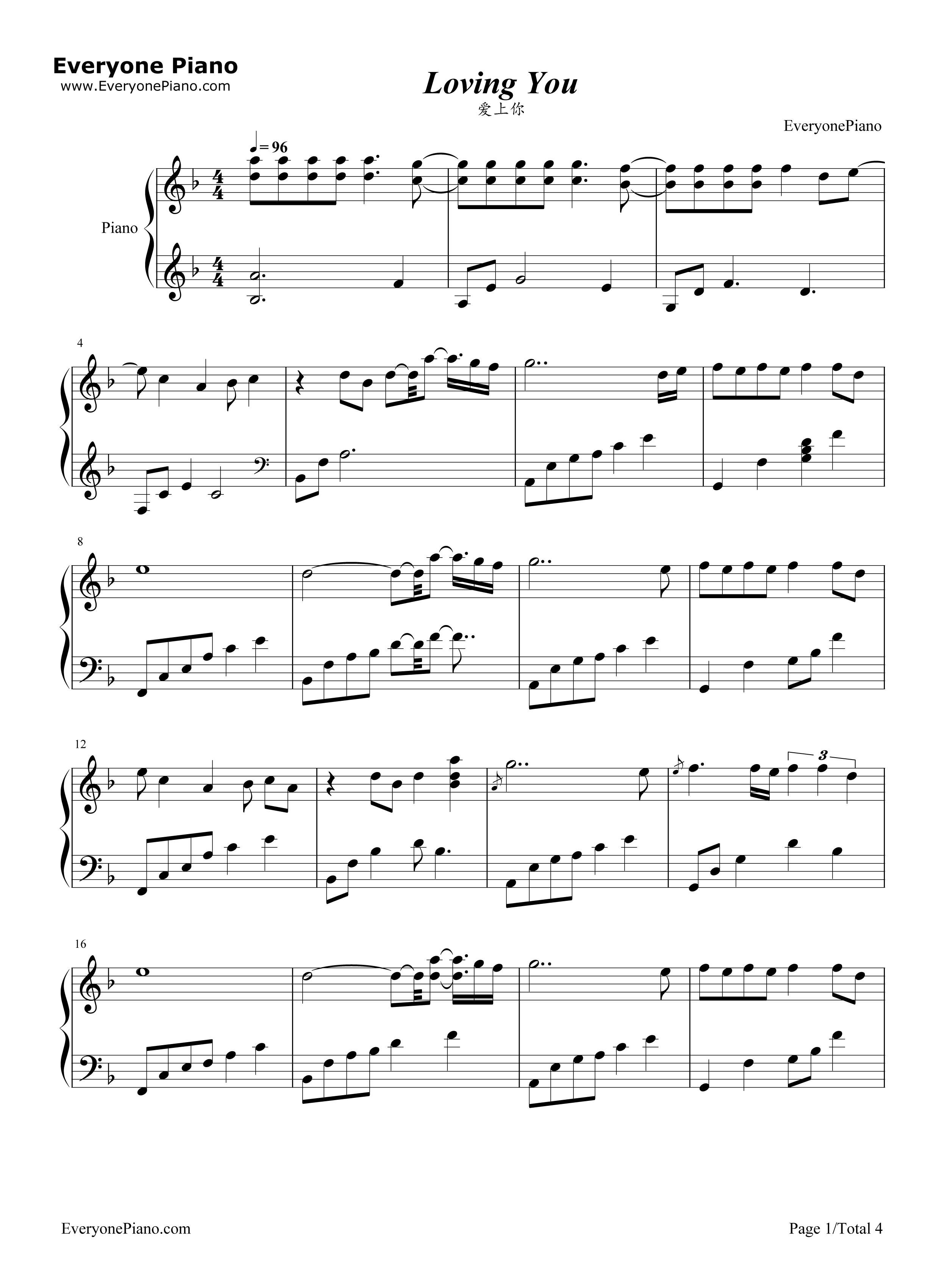 Loving_You钢琴谱_Minnie_Riperton__蜜妮莱普顿