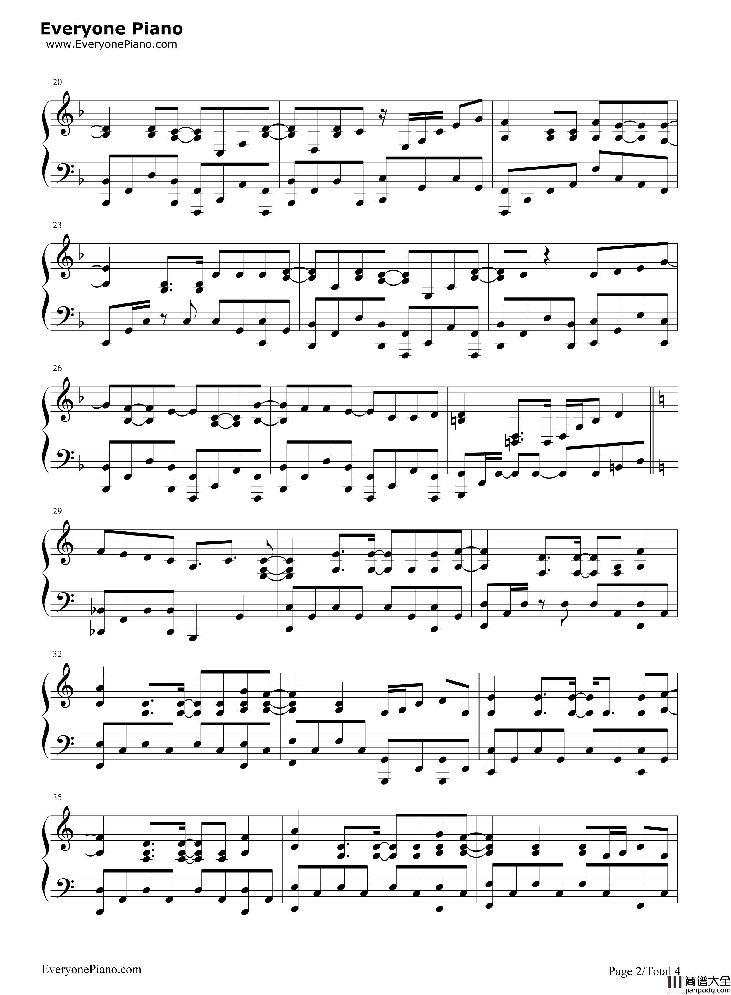 Just_Wanna_Be_With_You钢琴谱_歌舞青春3