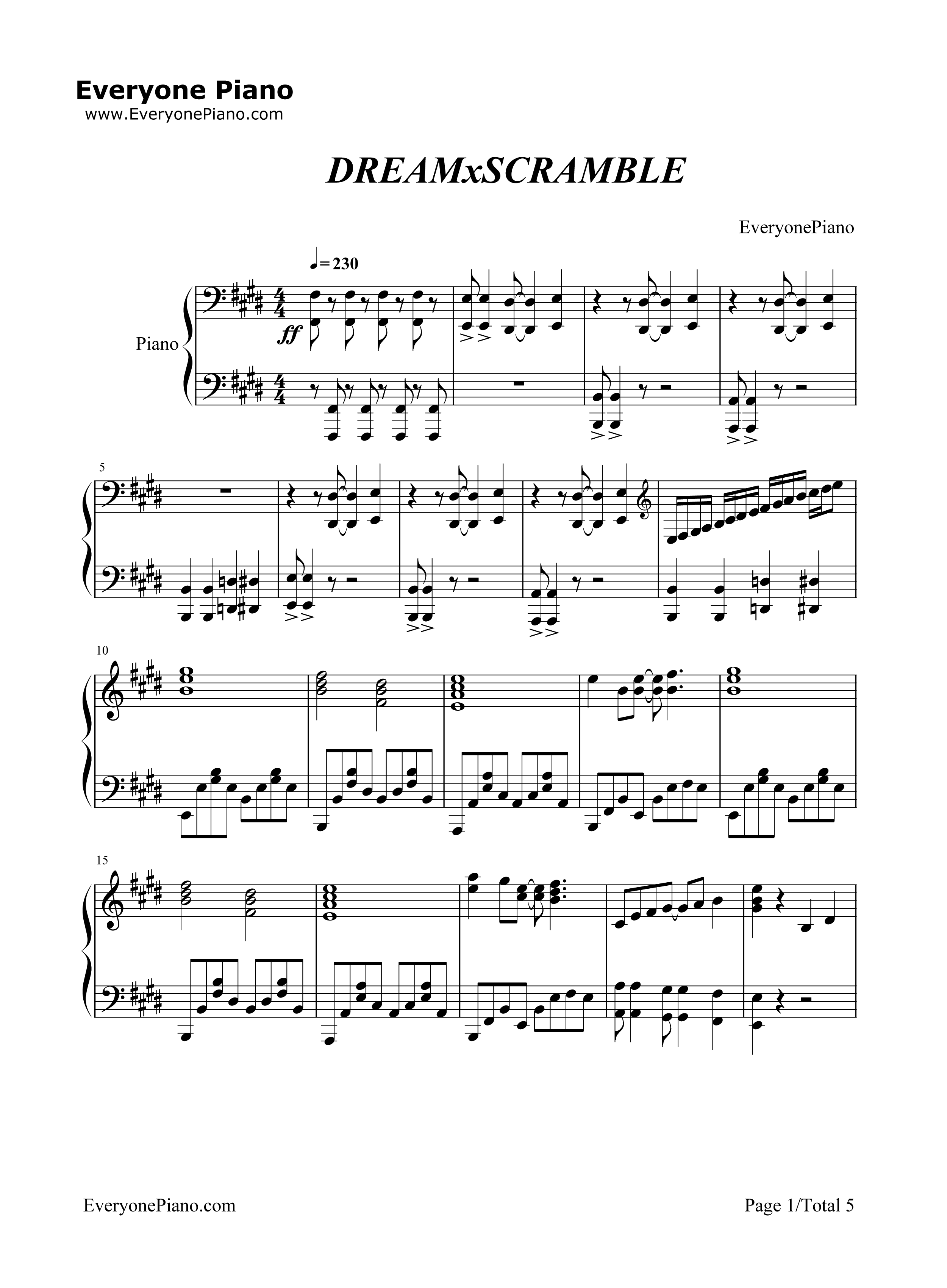 DREAMxSCRAMBLE钢琴谱_AiRI