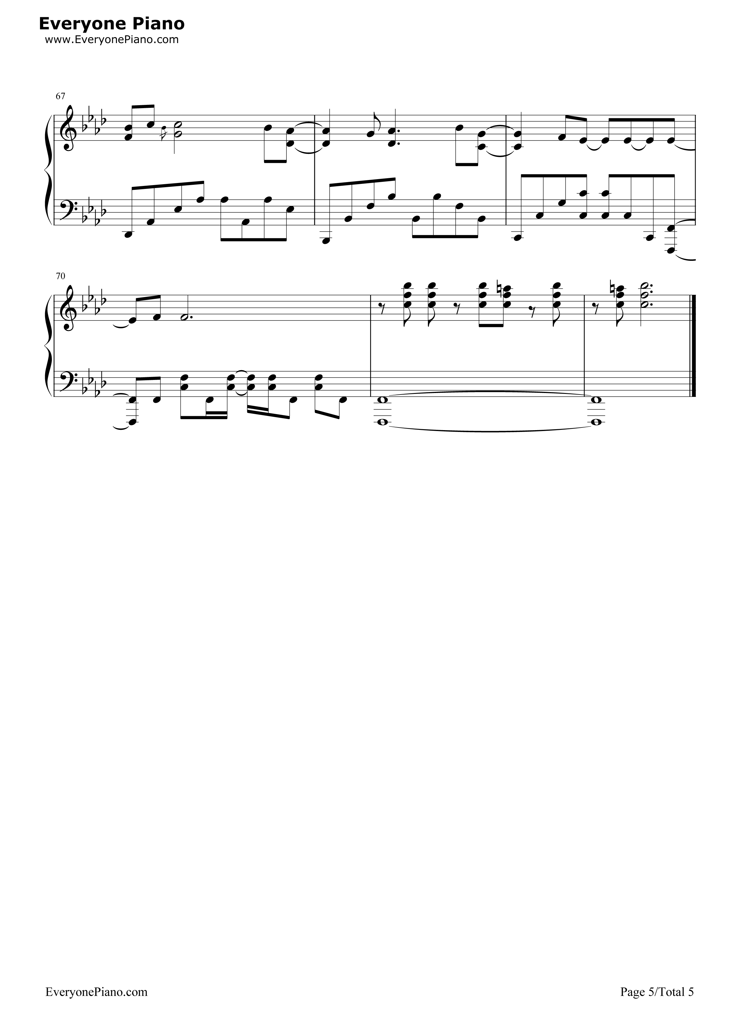 ライオン钢琴谱_May'n_&_中岛_爱