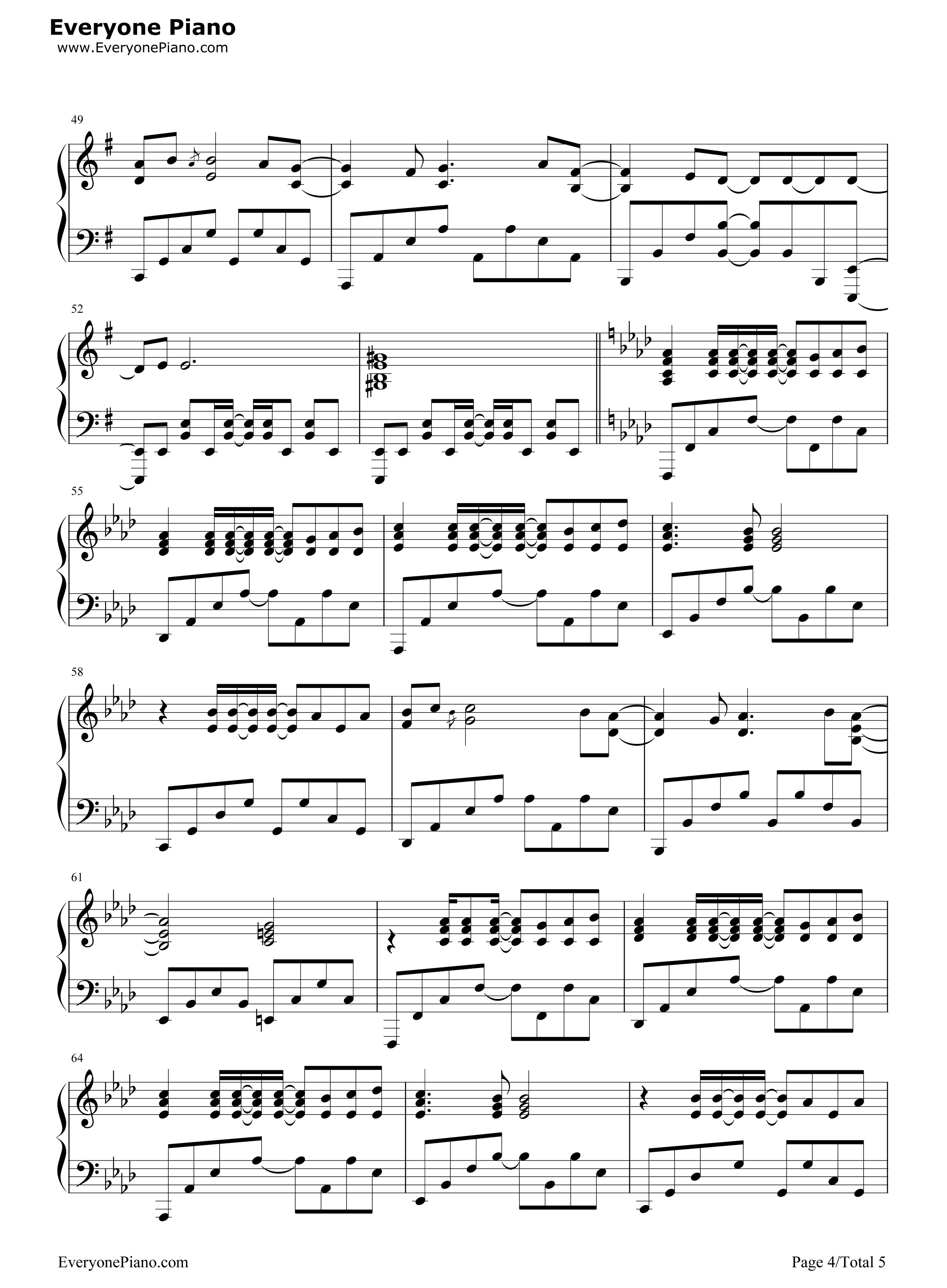 ライオン钢琴谱_May'n_&_中岛_爱