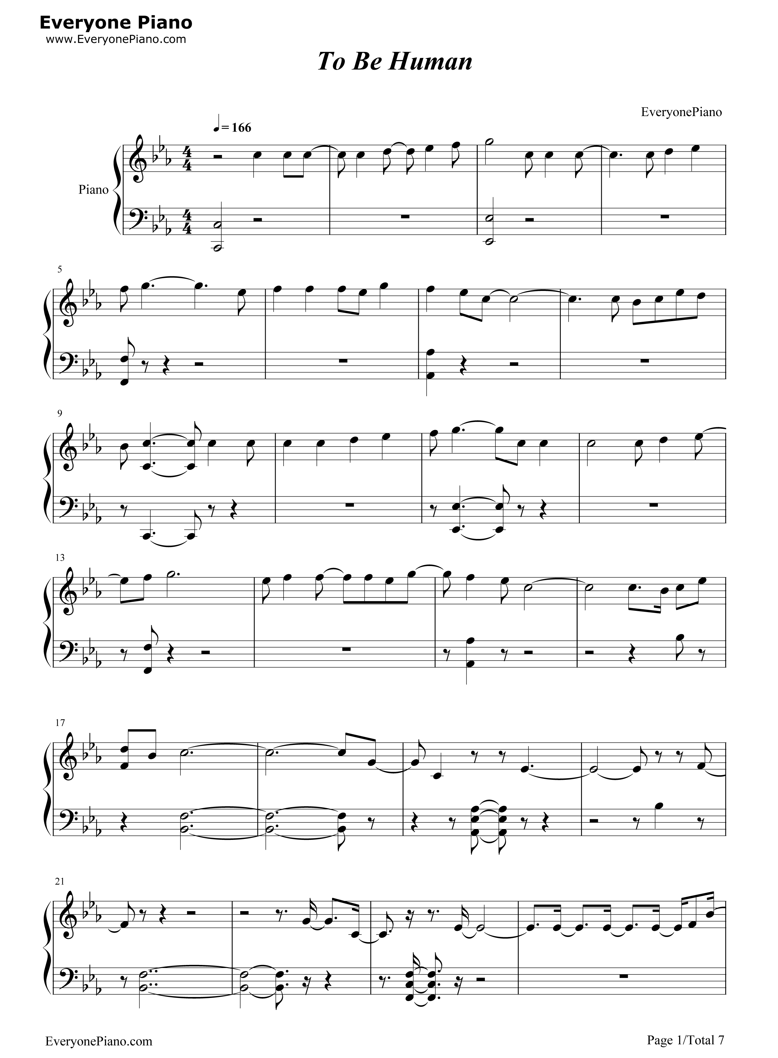 To_Be_Human钢琴谱_Sia_ft._Labrinth