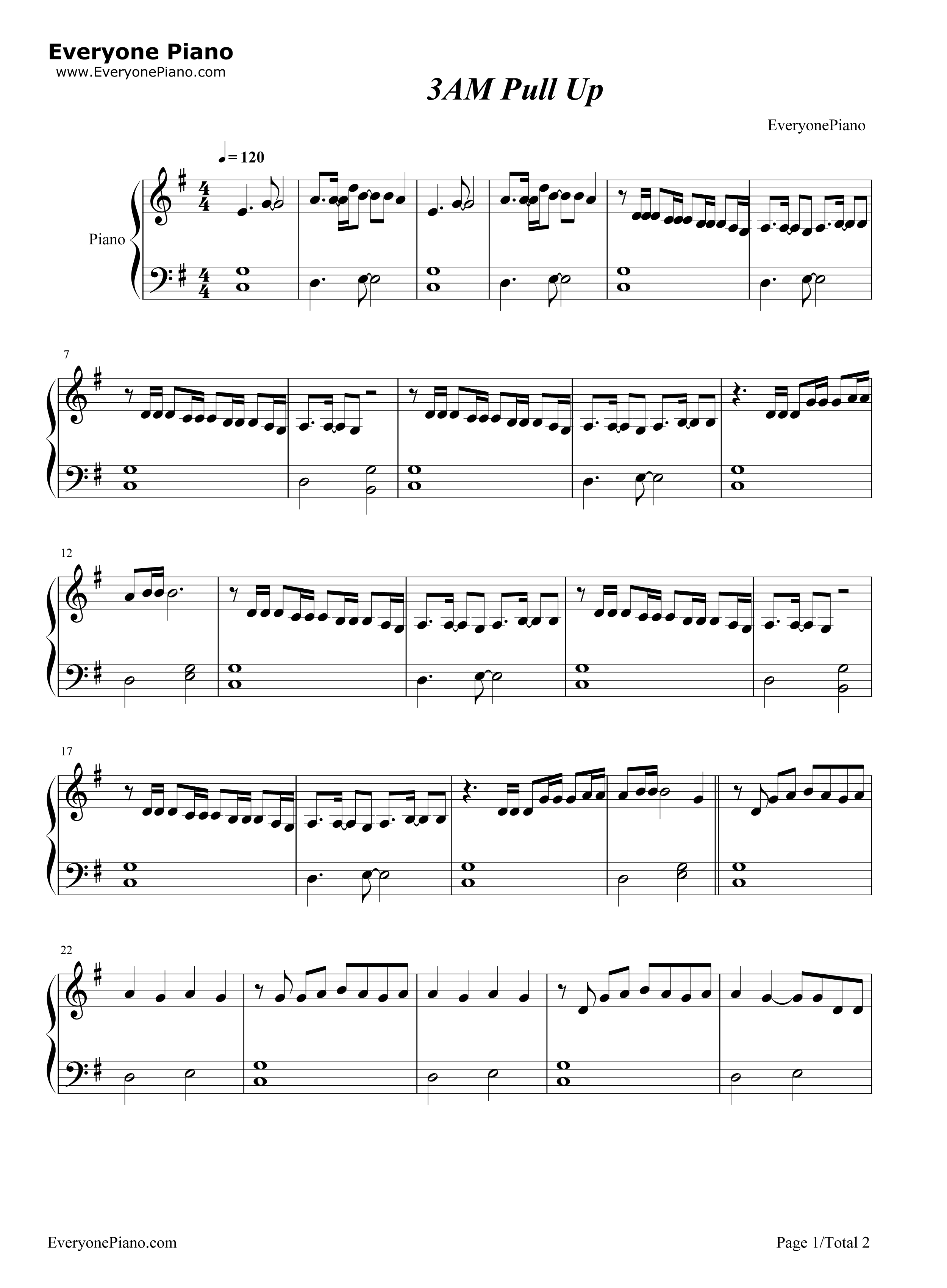 3AM_Pull_Up钢琴谱_Charli_XCX