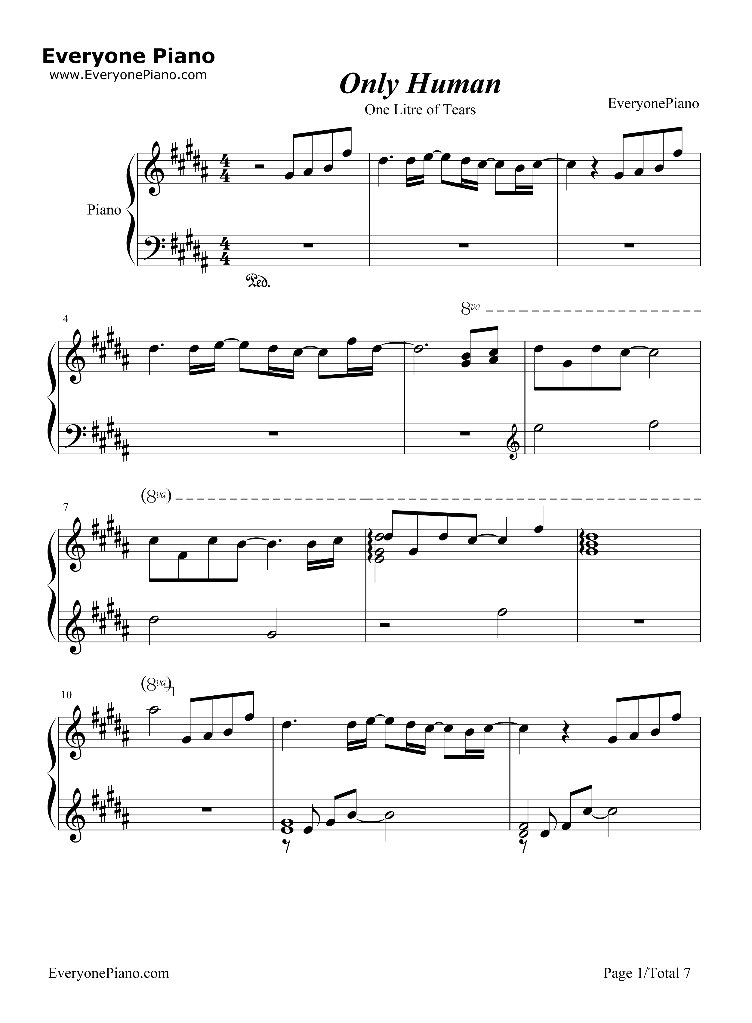 Only_Human钢琴谱_K(姜尹成)