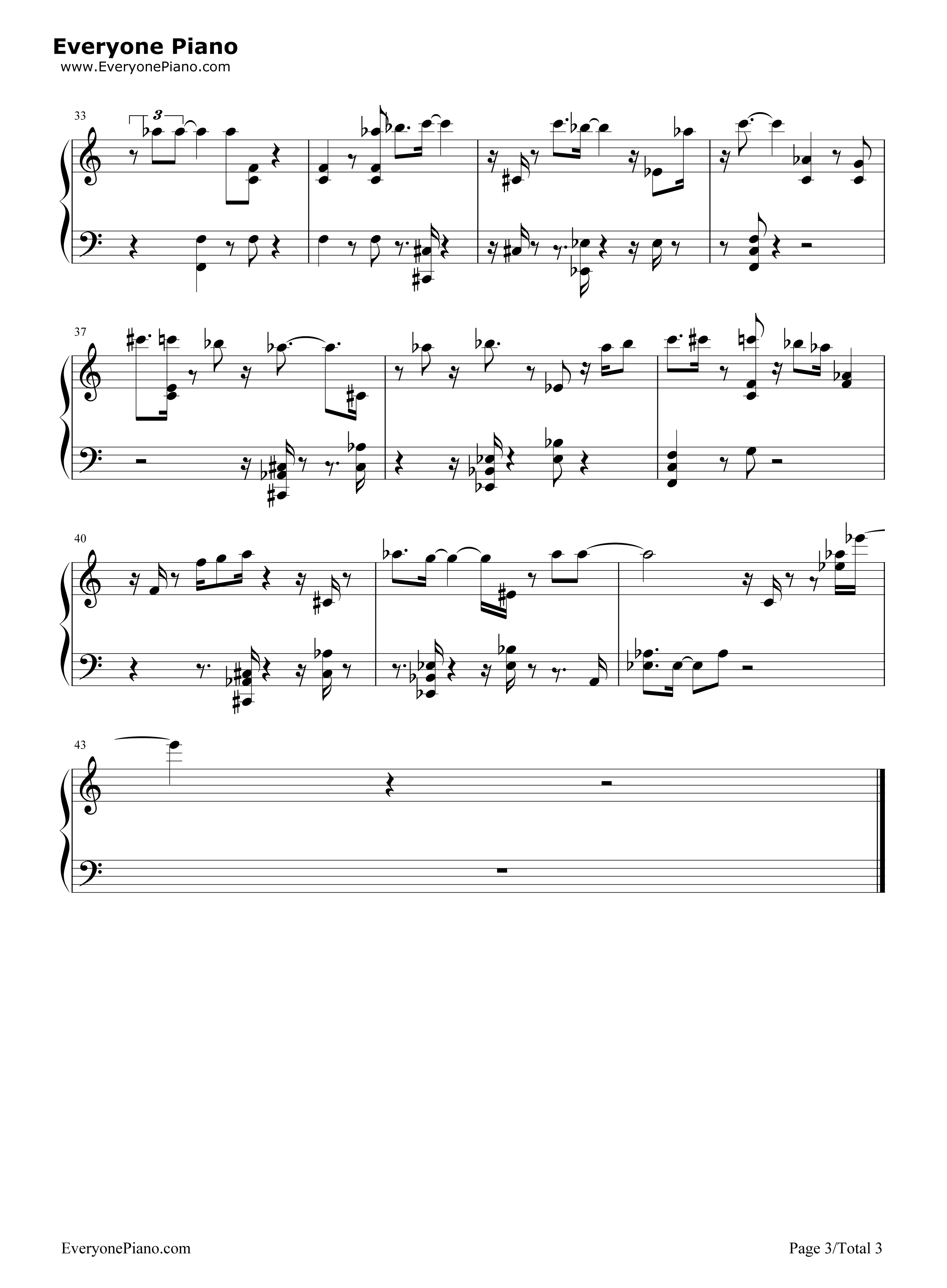 雪花火钢琴谱_冰无小雪(CV:早见沙织)