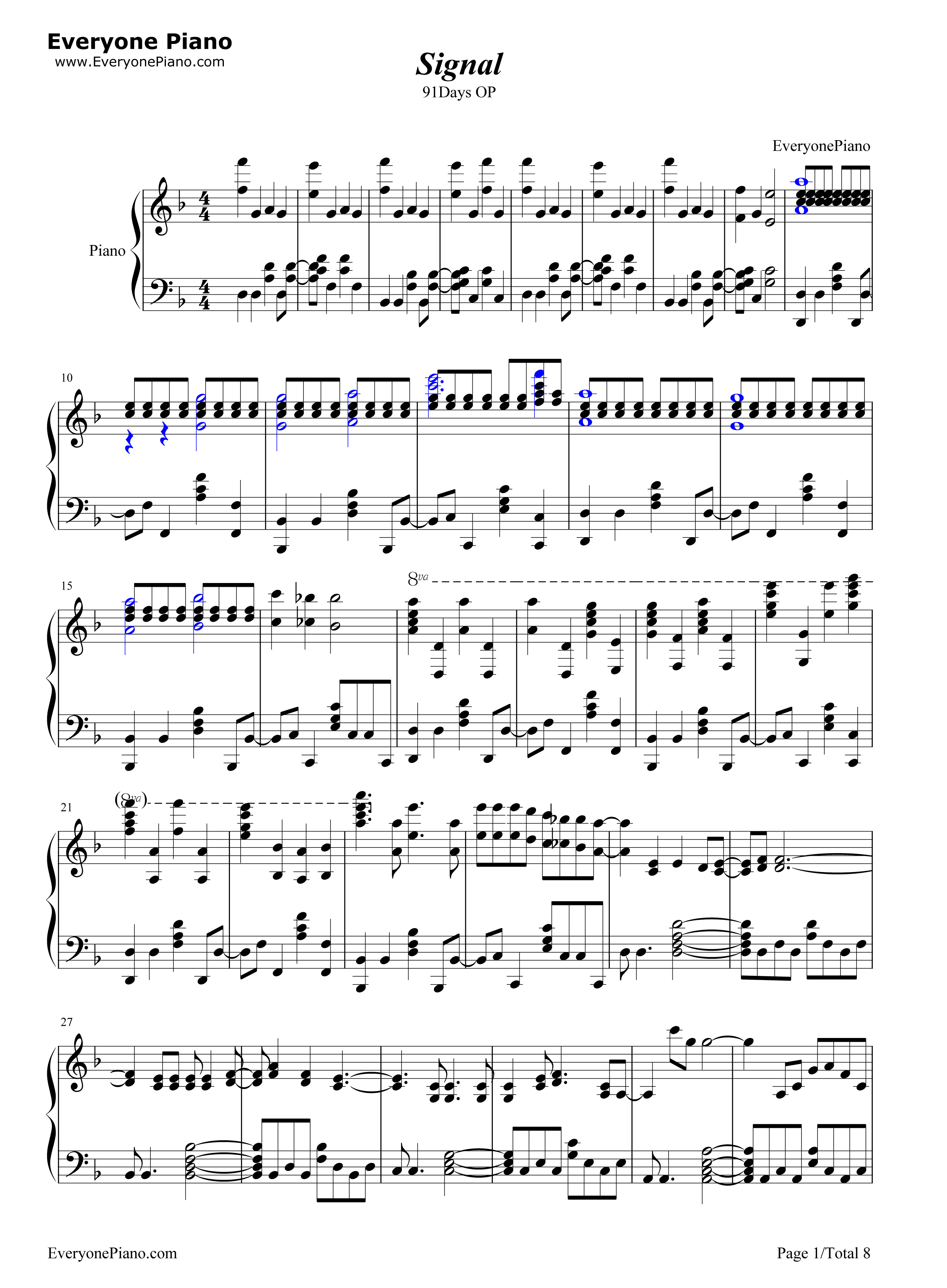 Signal钢琴谱_TK_from_凛として时雨