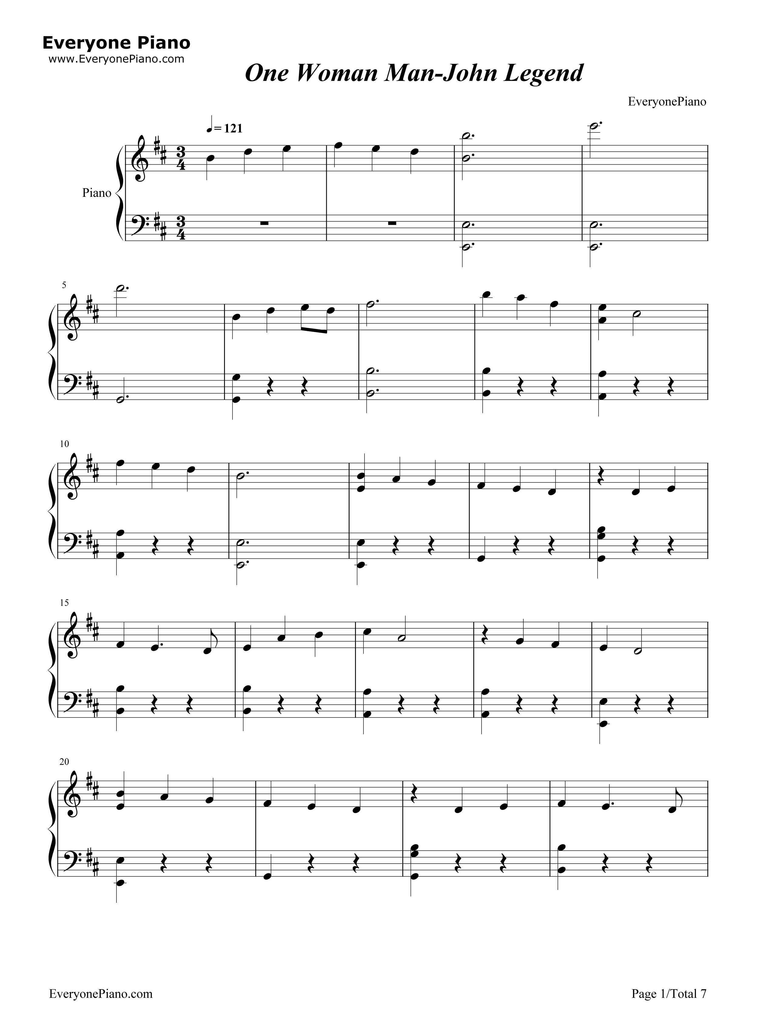 One_Woman_Man钢琴谱_John_Legend