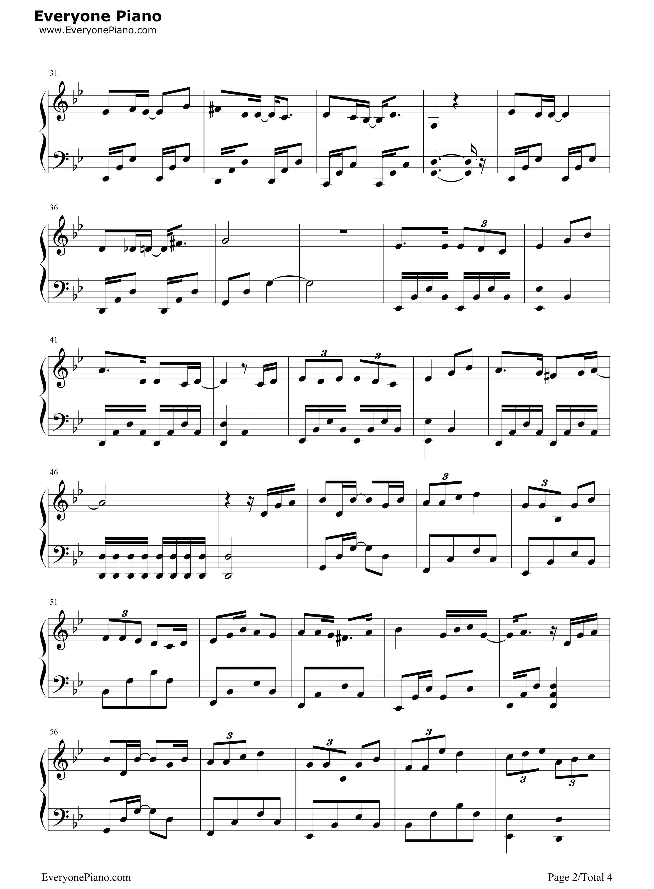 蝶恋花钢琴谱_邓紫棋