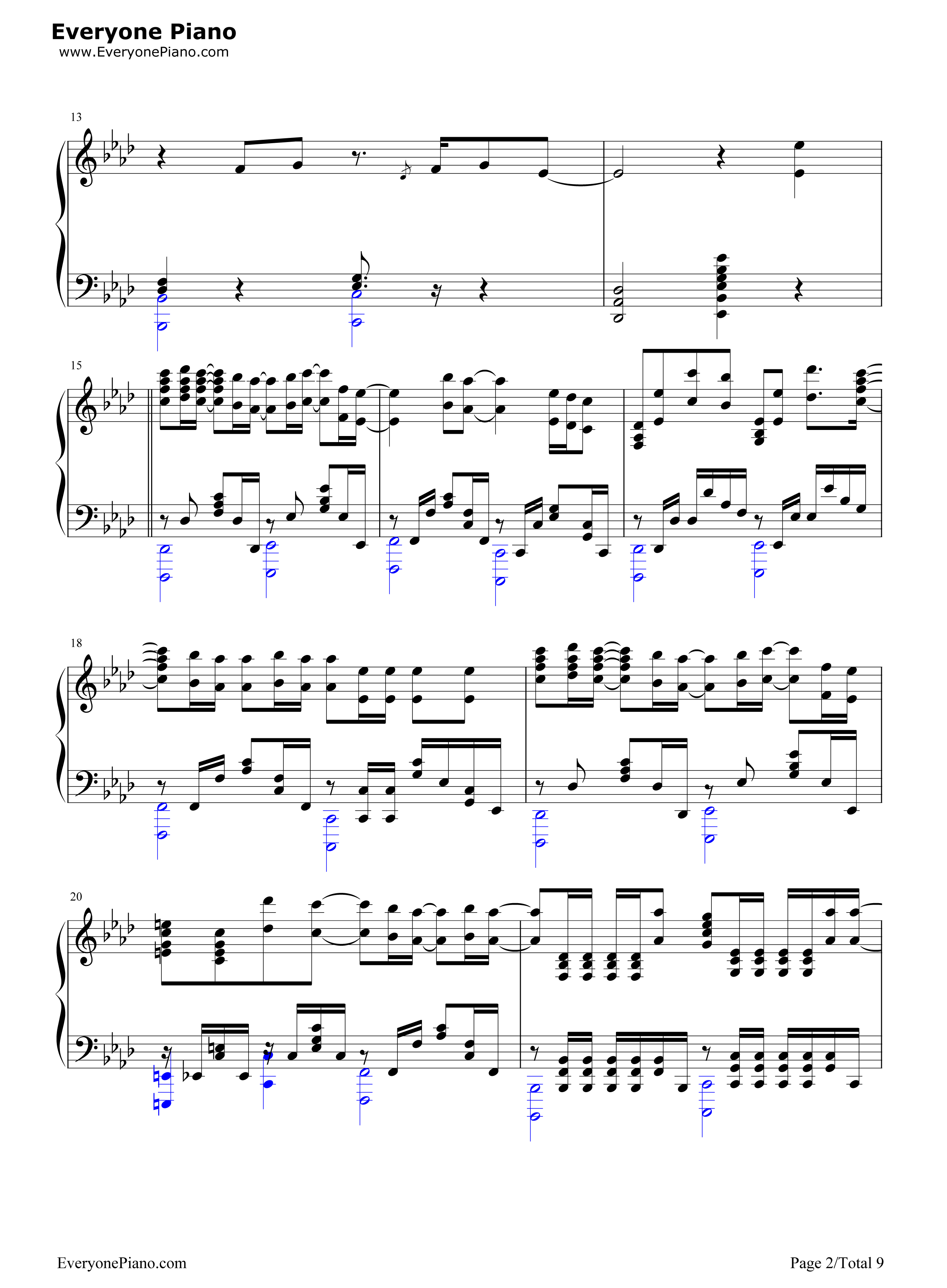 Stay_Alive钢琴谱_爱蜜莉雅(CV:高桥李依)