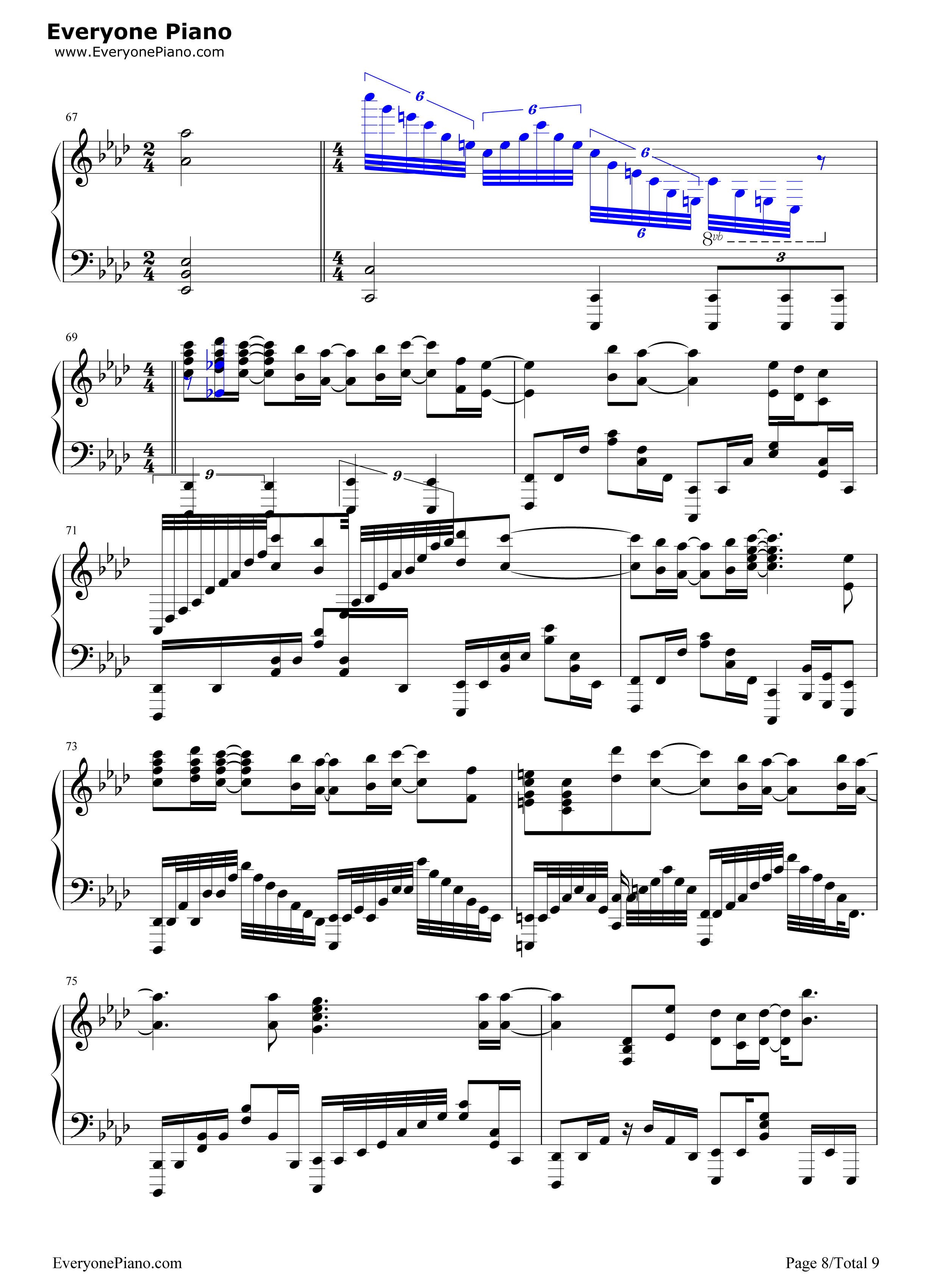Stay_Alive钢琴谱_爱蜜莉雅(CV:高桥李依)