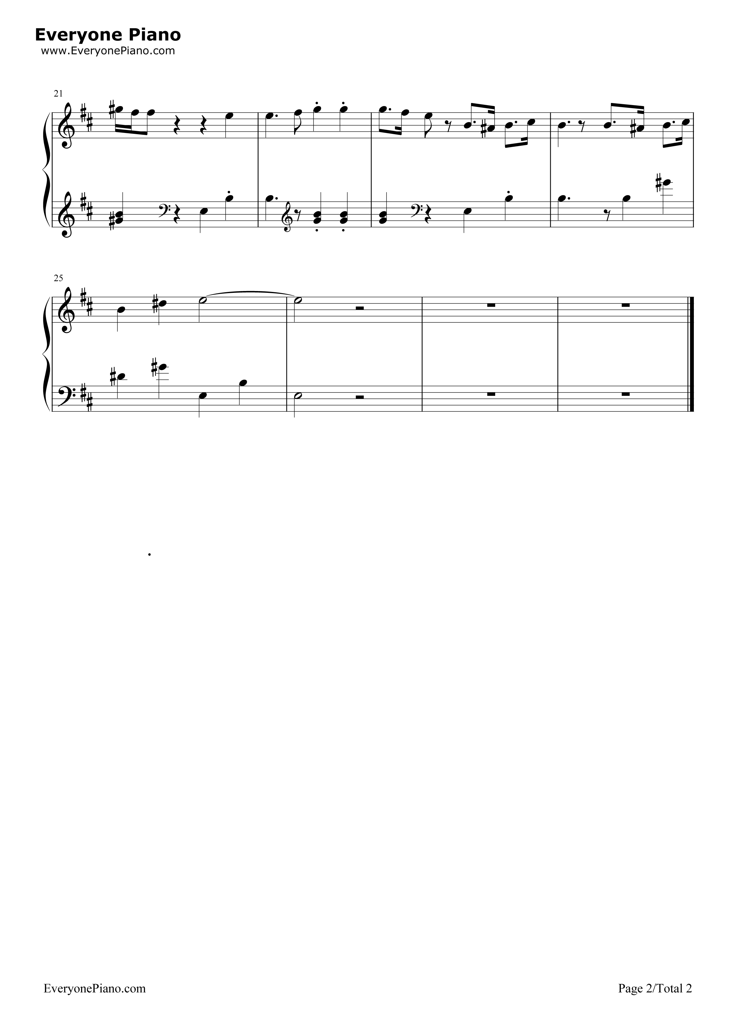 _海绵宝宝_片尾曲钢琴谱_未知