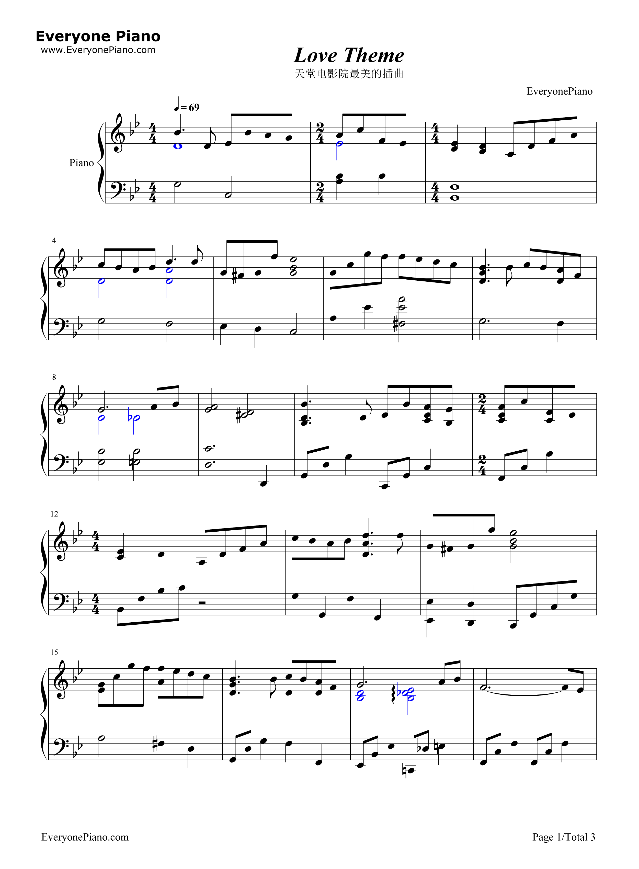 Love_Theme钢琴谱_Ennio_Morricone