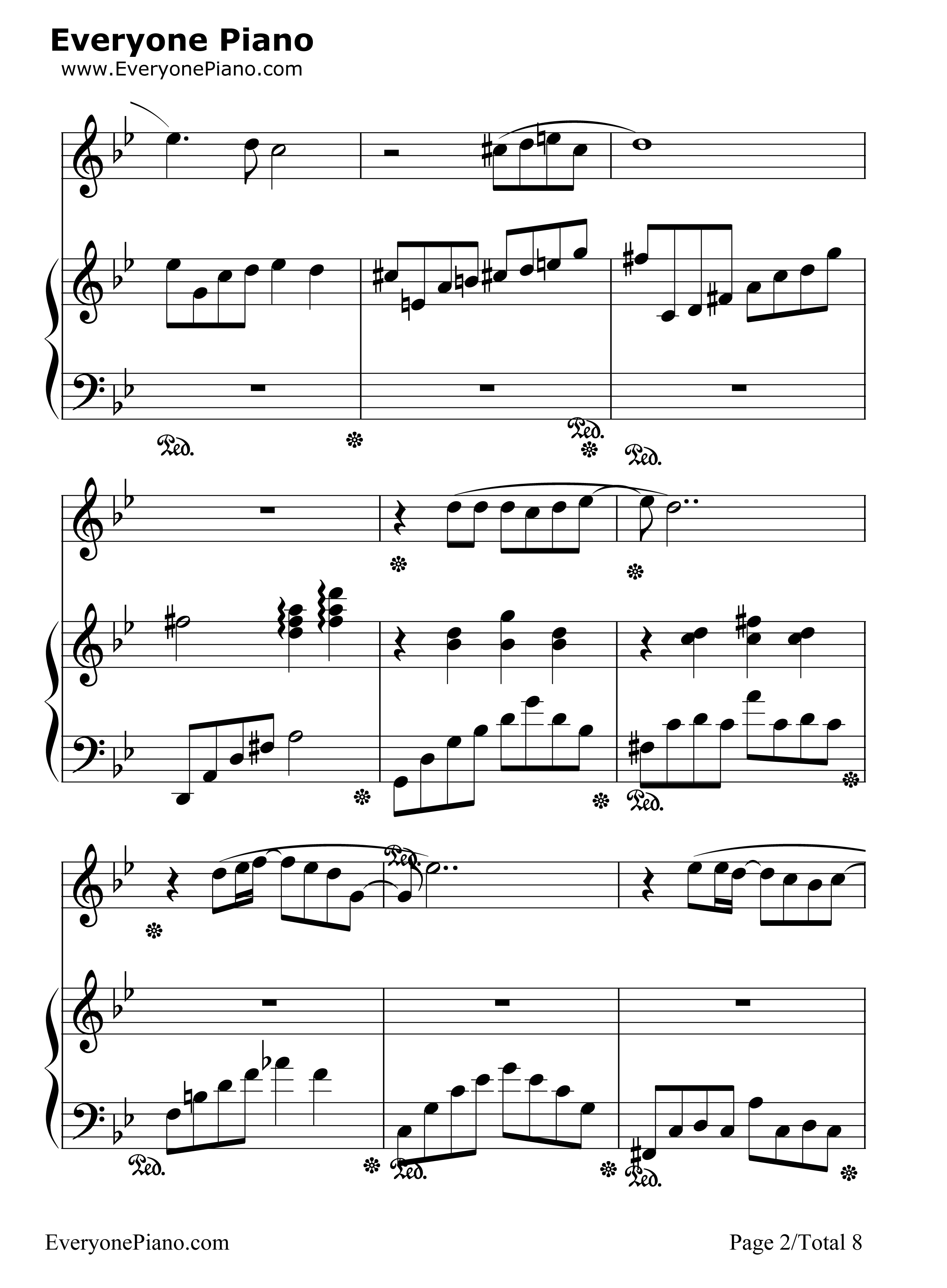 枯叶蝶钢琴谱_许艺娜