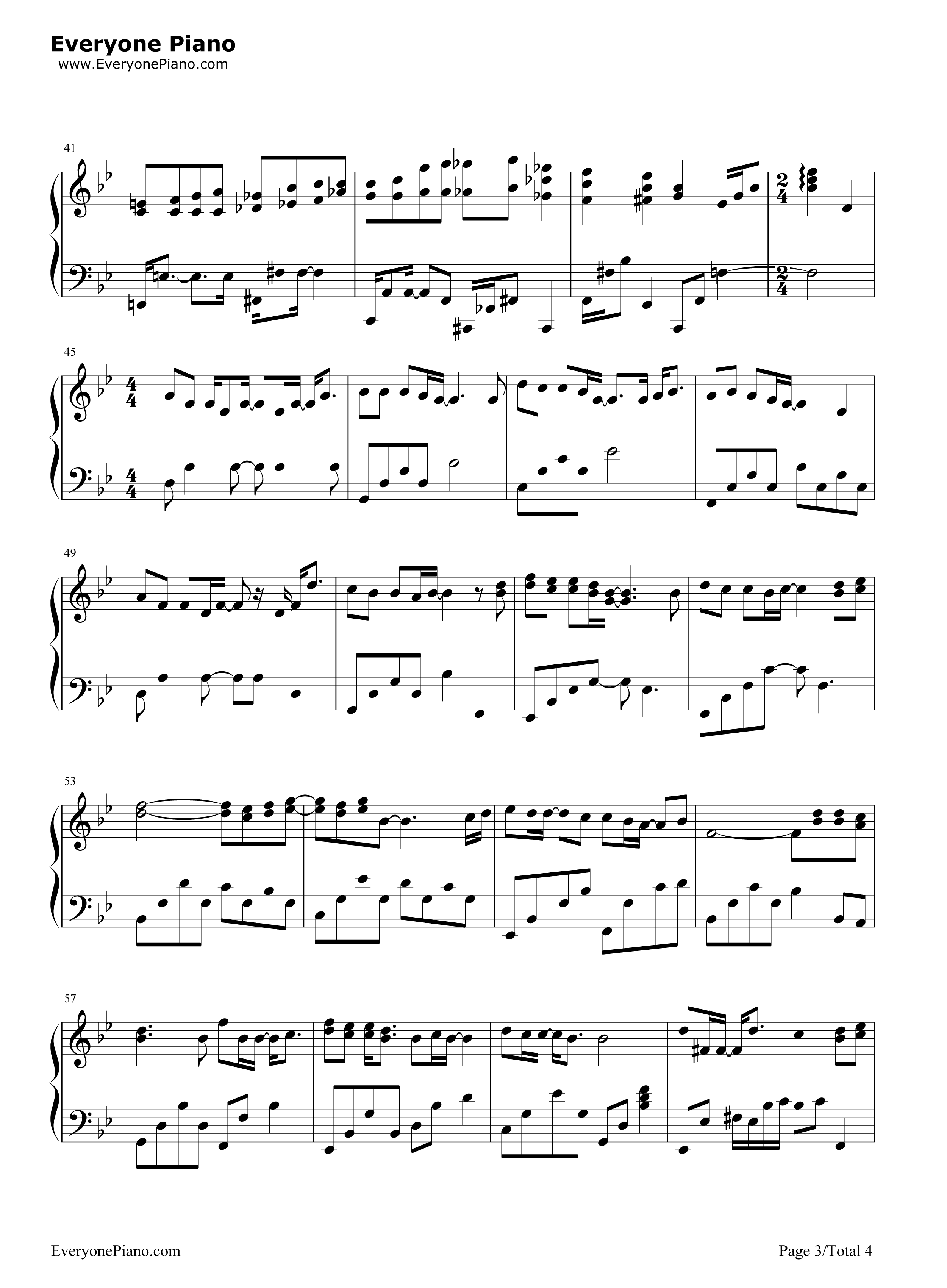 岁月缝花钢琴谱_陈学冬