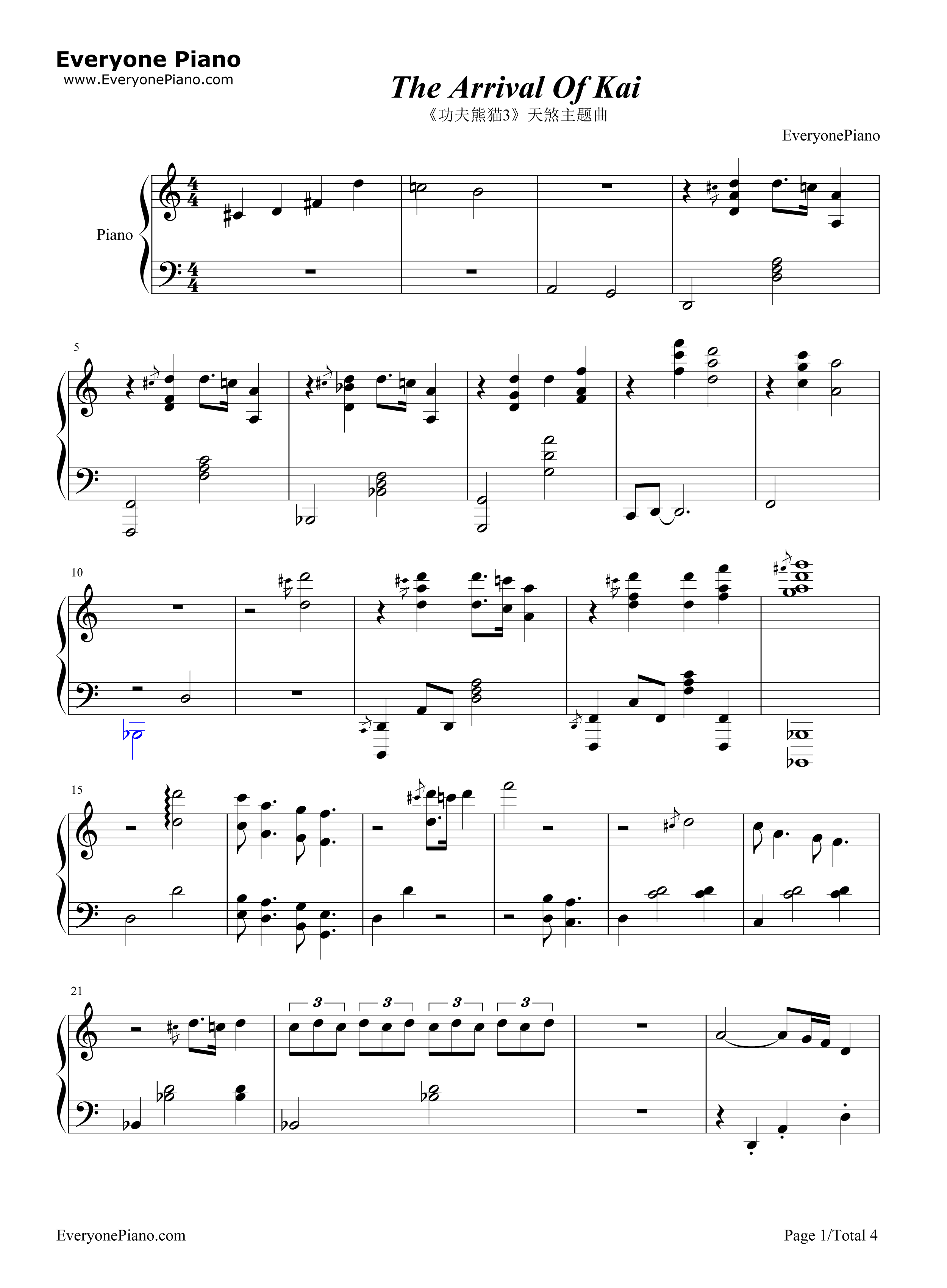 The_Arrival_Of_Kai钢琴谱_Hans_Zimmer