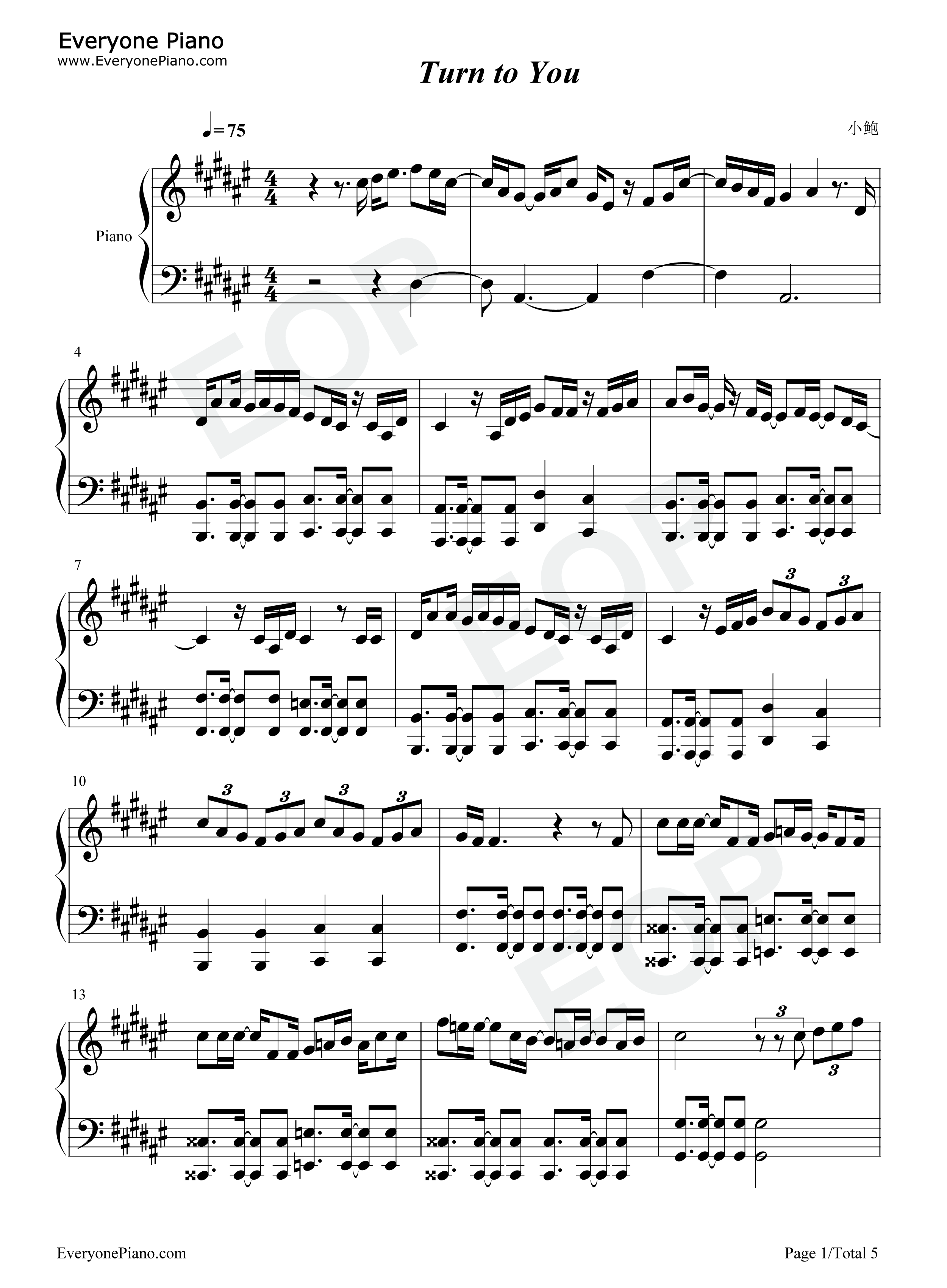 Turn_to_You钢琴谱_FANTASTICS_from_EXILE_TRIBE