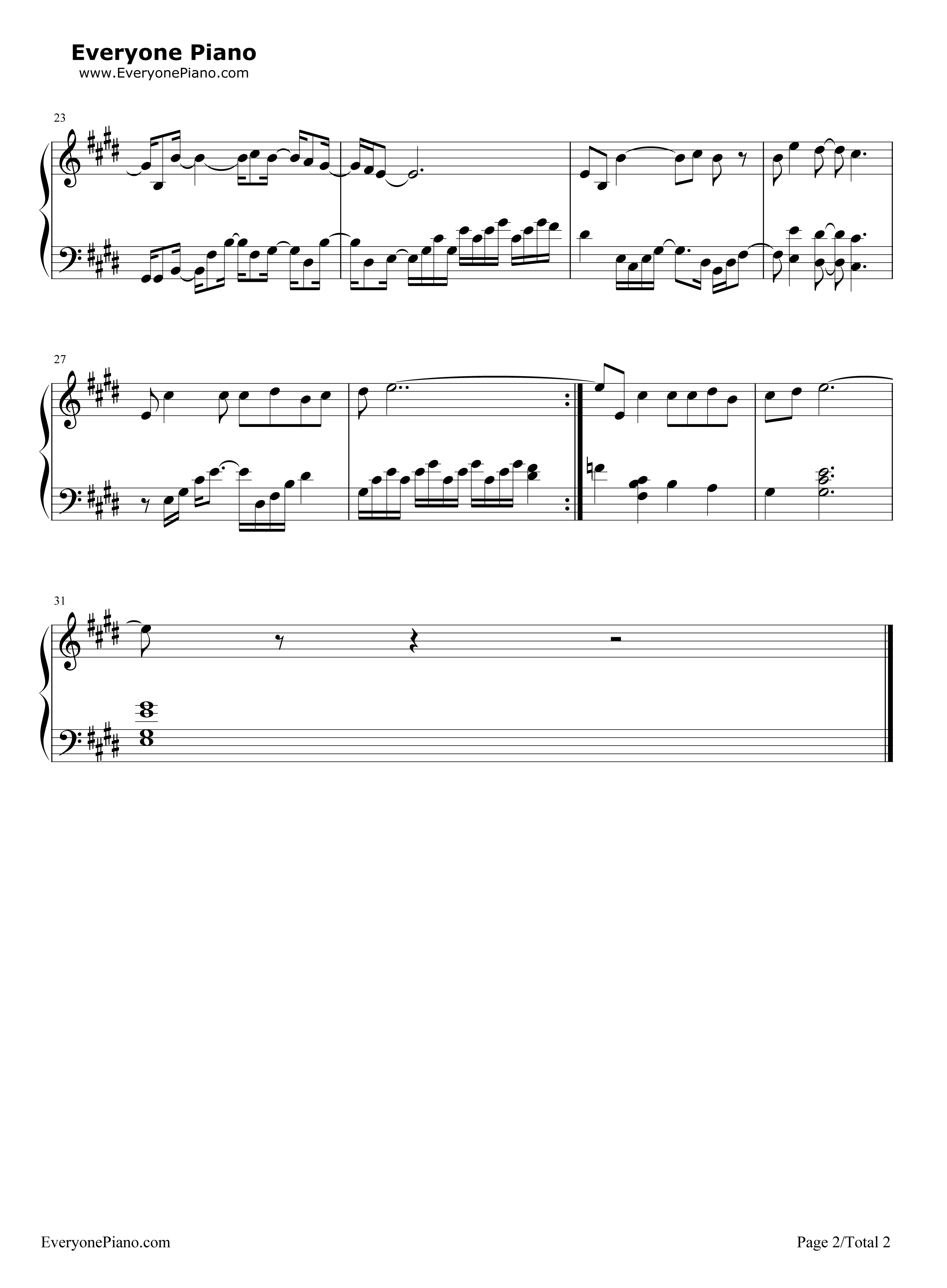 海若有因钢琴谱_许魏洲_黄景瑜