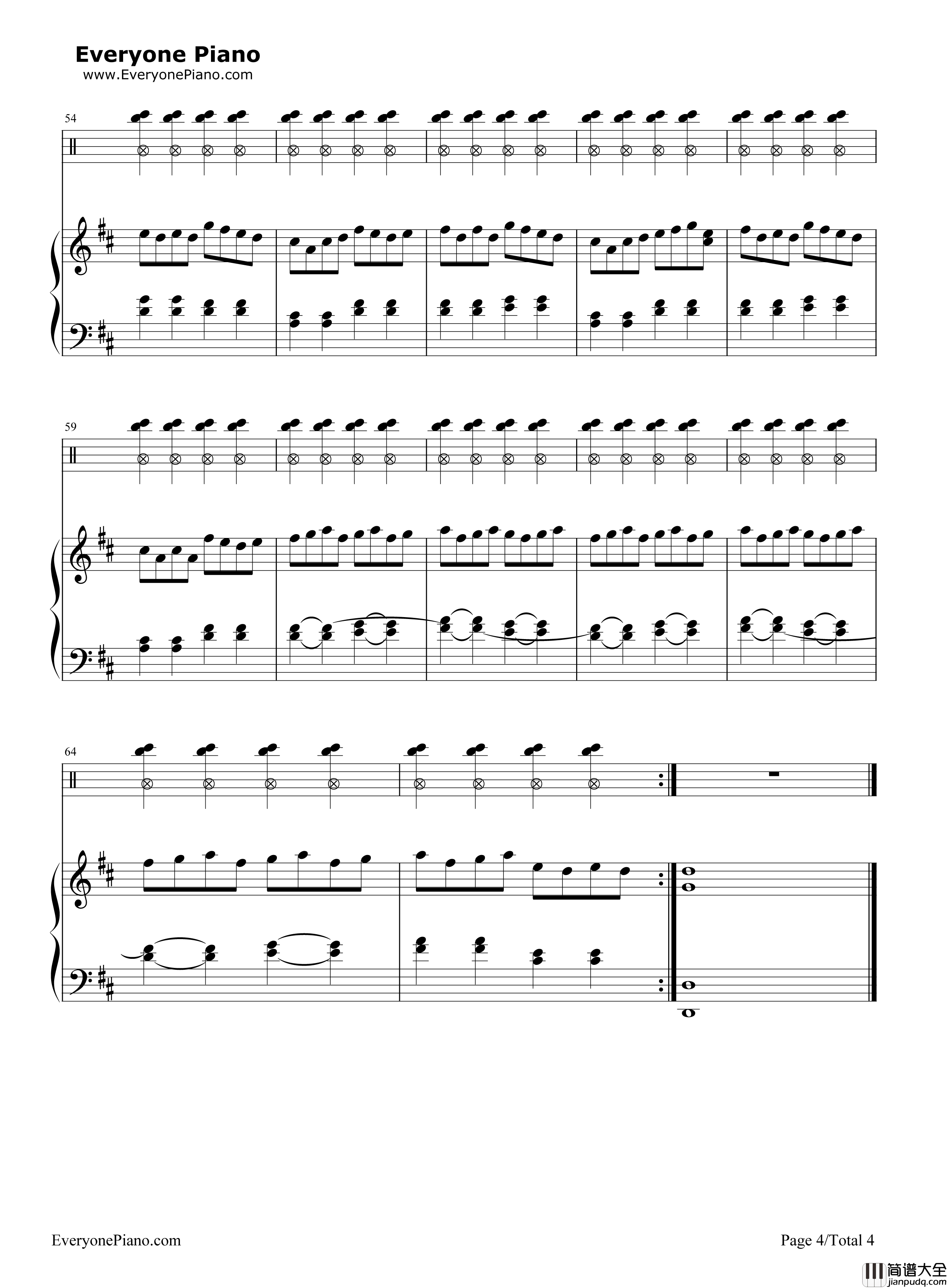 圆周率之歌钢琴谱_初音未来